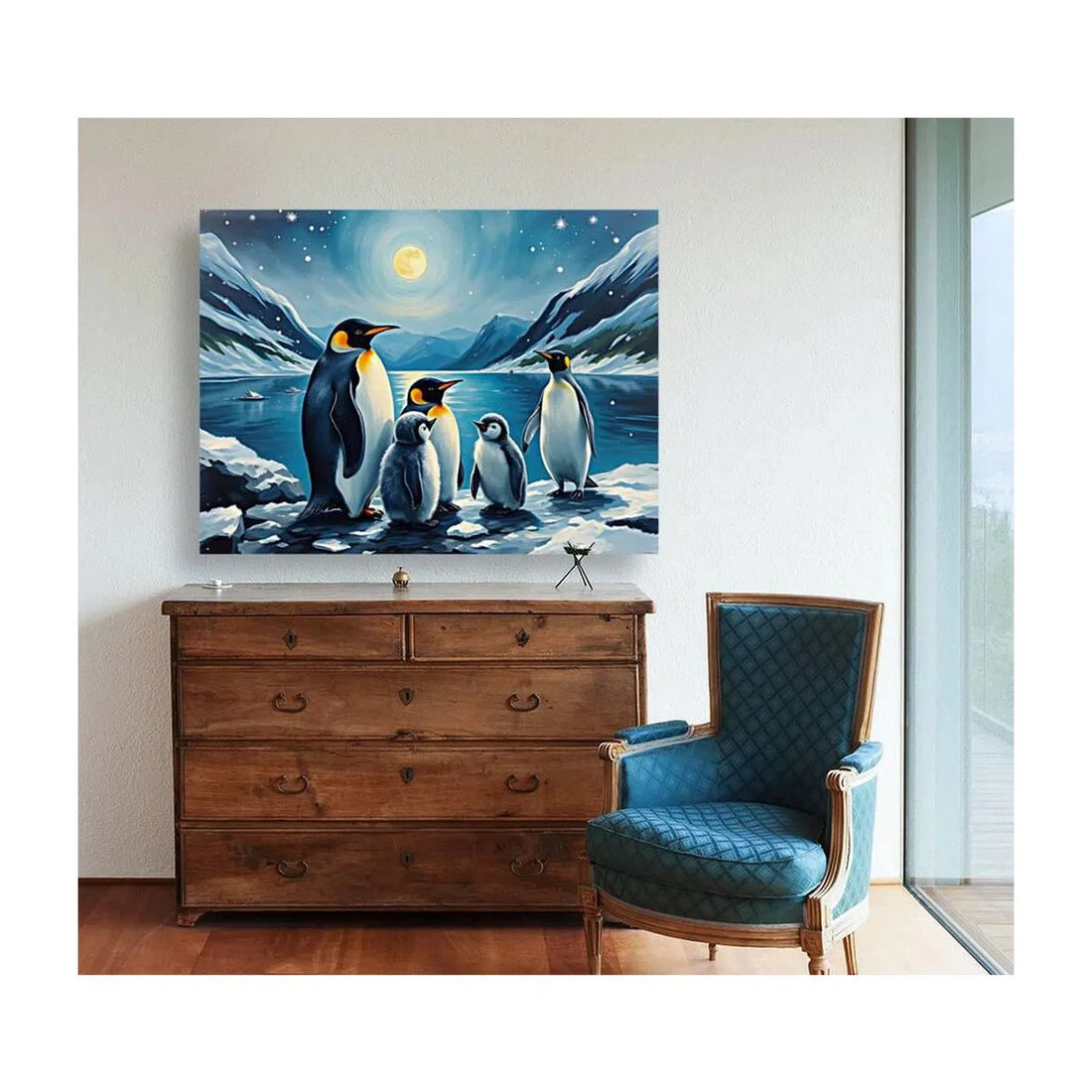 Family Penguins Standing, Animal Art Print 43300 Visual Wall Art