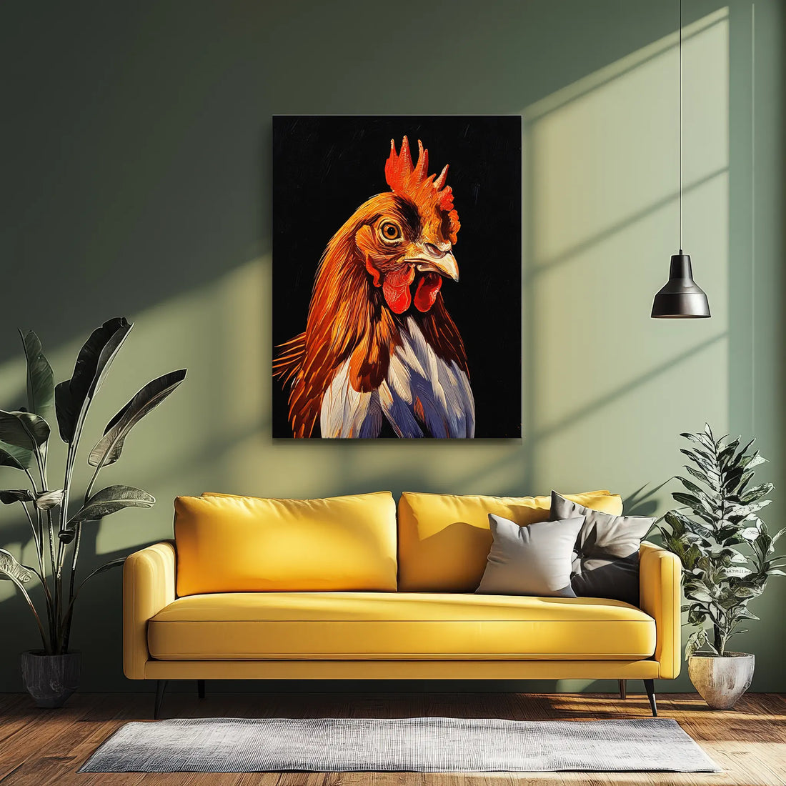 Fiery Red Rooster Giclée Print 456024 Visual Wall Art AR3:4V-AR4:5V Giclée Print