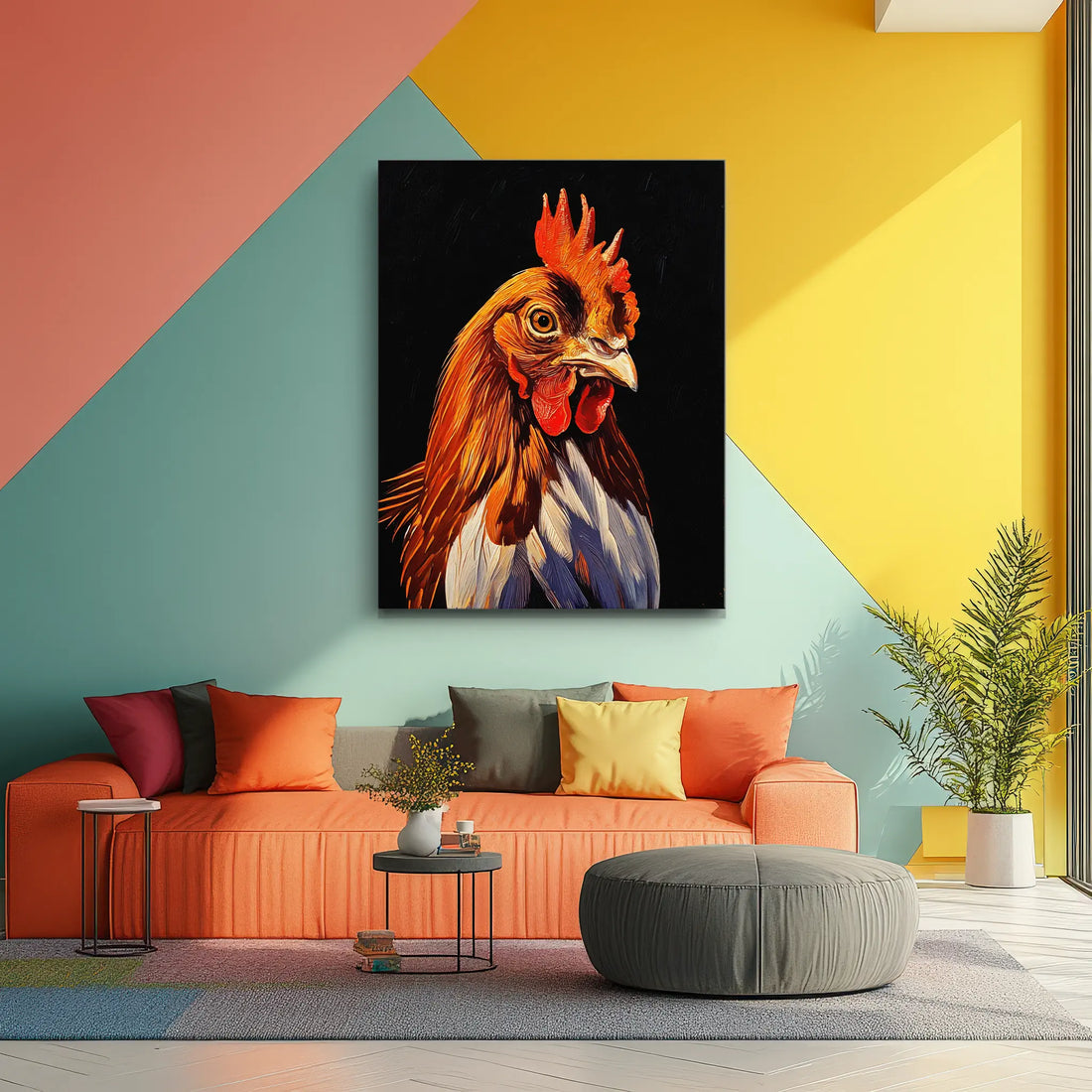 Fiery Red Rooster Giclée Print 456024 Visual Wall Art AR3:4V-AR4:5V Giclée Print