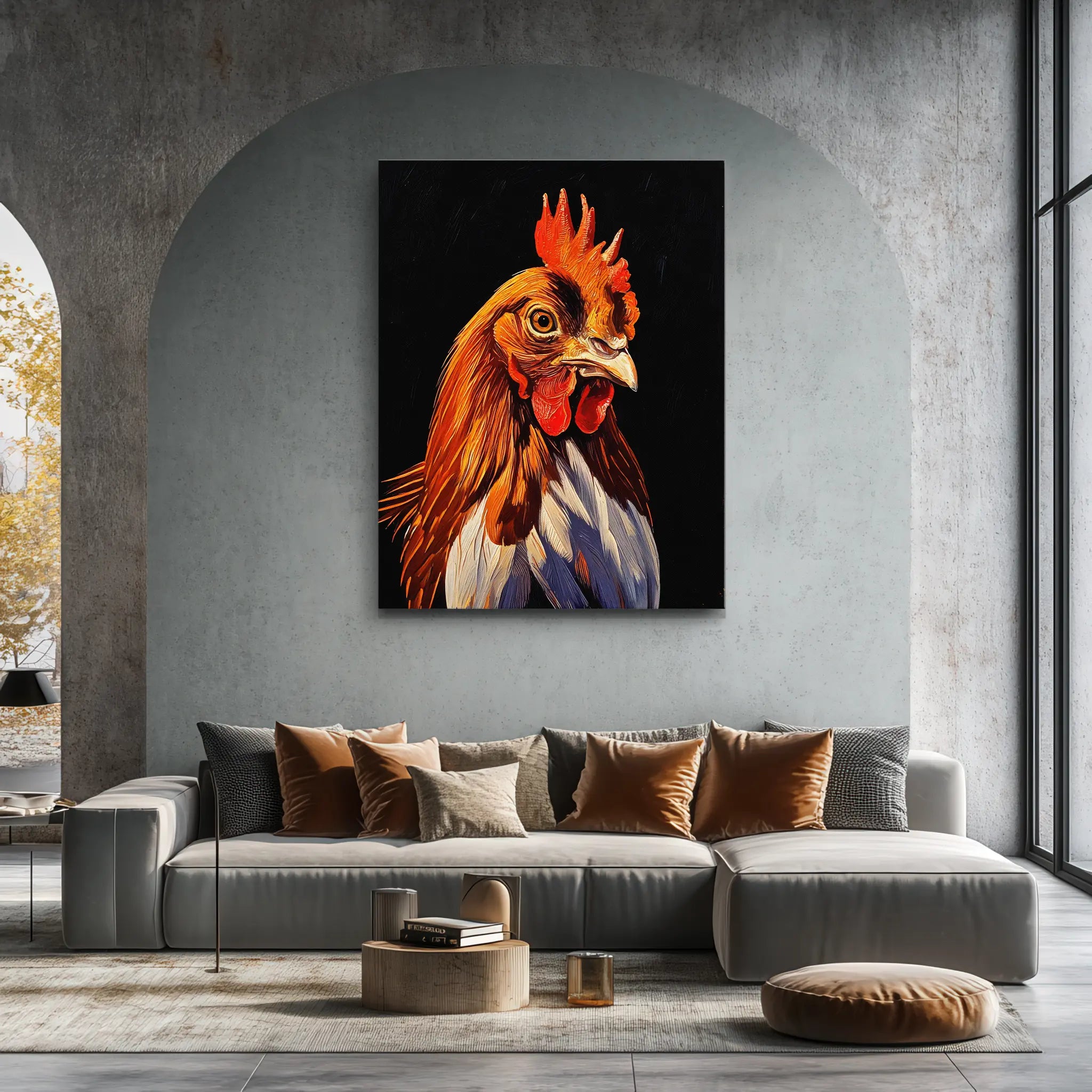 Fiery Red Rooster Giclée Print 456024 Visual Wall Art AR3:4V-AR4:5V Giclée Print