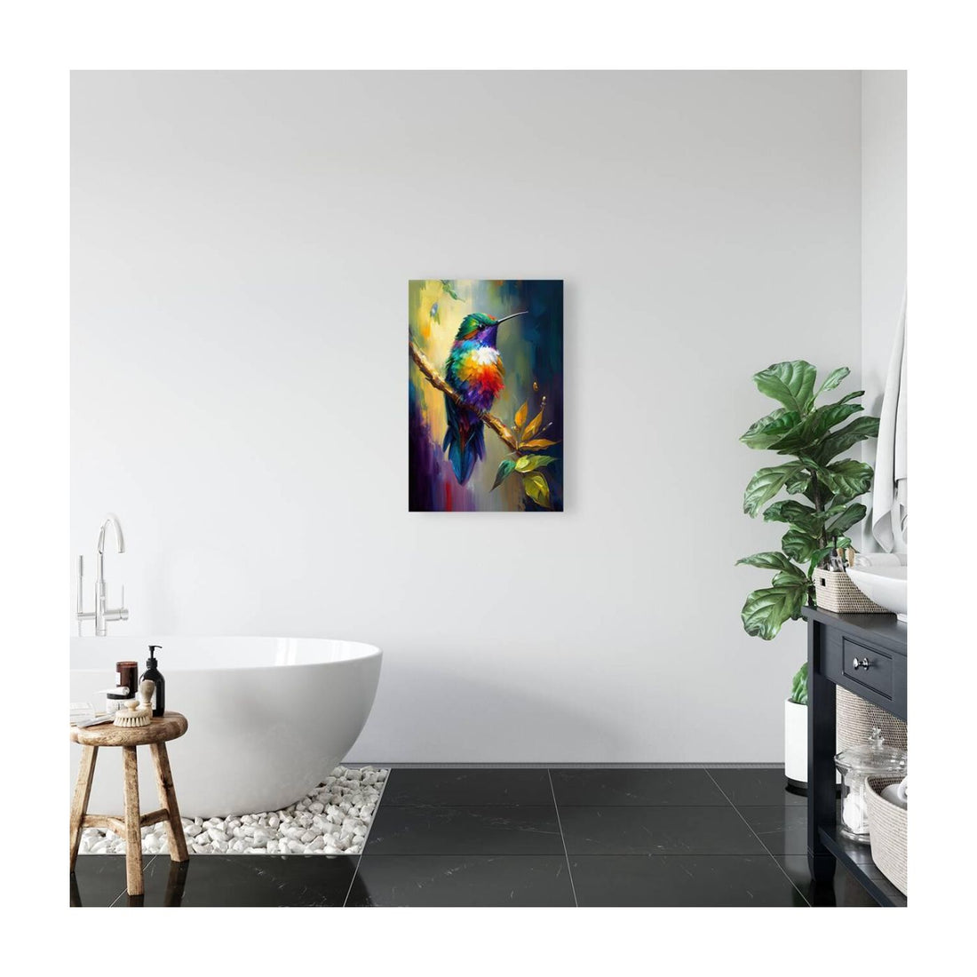 Fiery Throated Humming, Panterpe, Bird Art Print 23224 Visual Wall Art