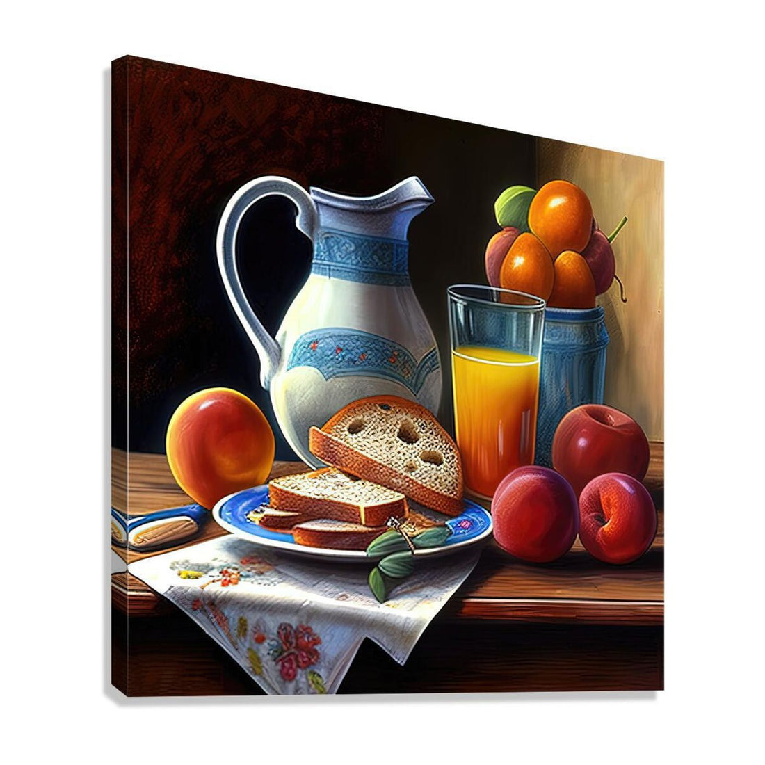 First Meal Still Life, Breakfast Food Nature Art Print 11708 Giclée Stretched Canvas Print Visual Wall Art