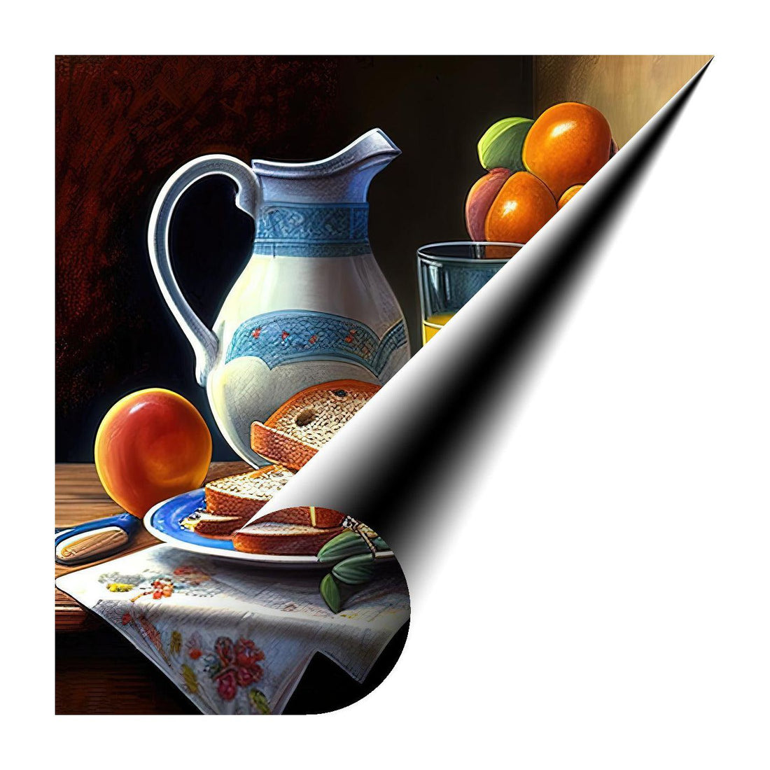 First Meal Still Life, Breakfast Food Nature Art Print 11708 Giclee Rolled Canvas Print Visual Wall Art