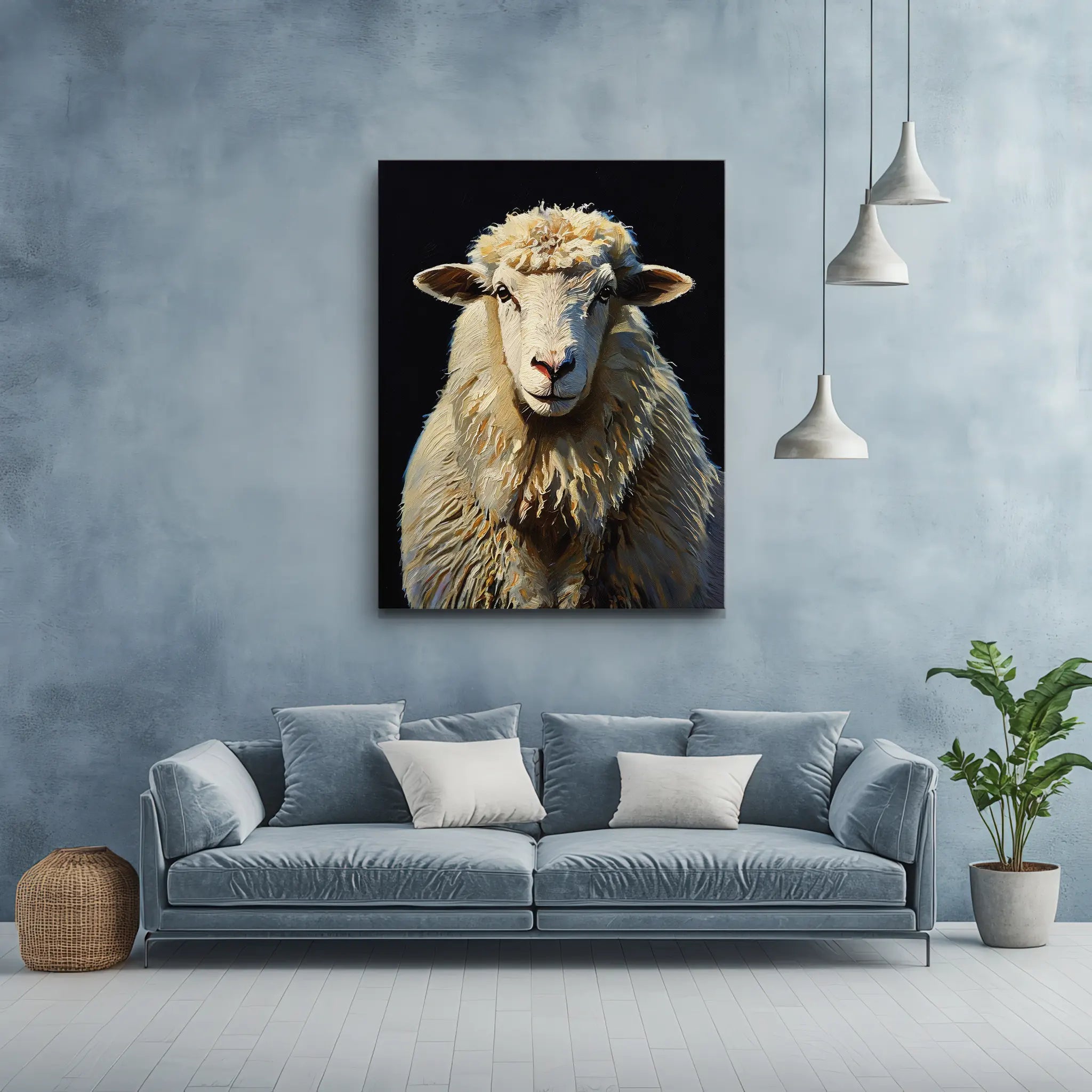 Fluffy White Sheep Giclée Print 456025 Visual Wall Art AR3:4V-AR4:5V Giclée Print