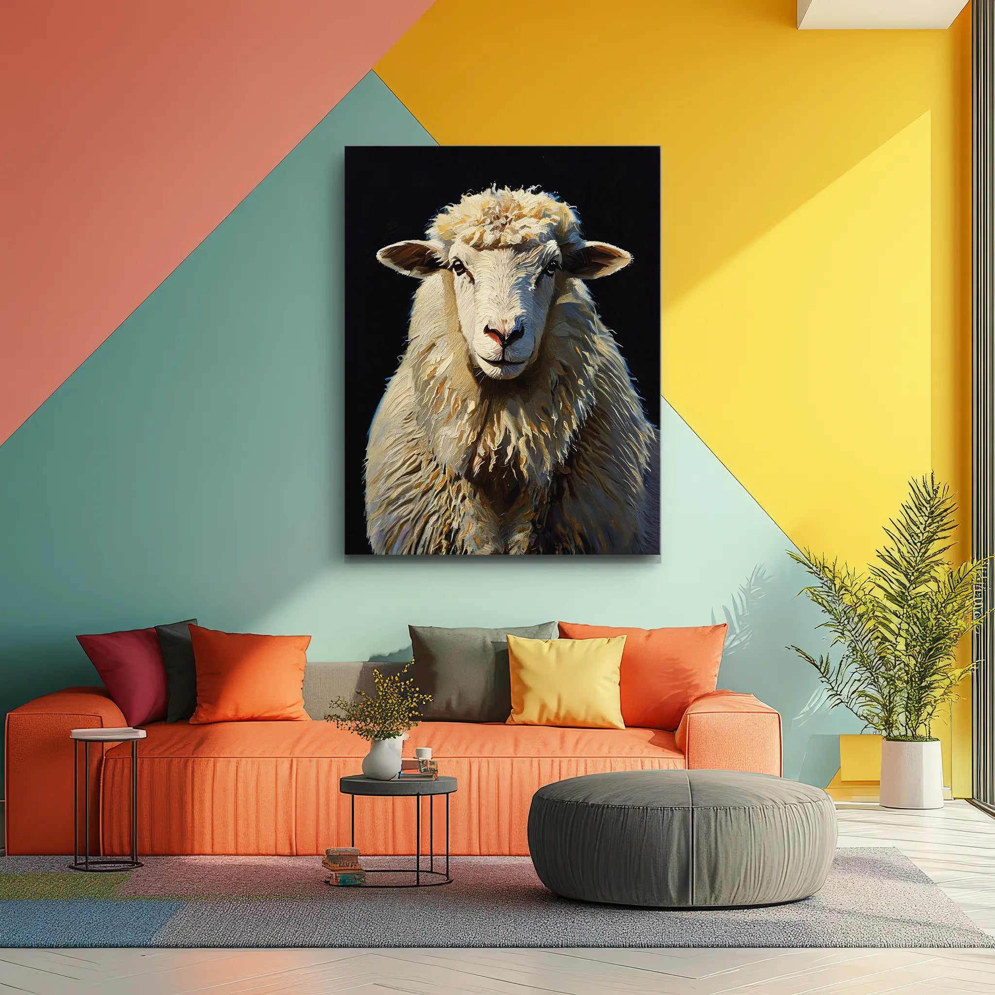 Fluffy White Sheep Giclée Print 456025 Visual Wall Art AR3:4V-AR4:5V Giclée Print