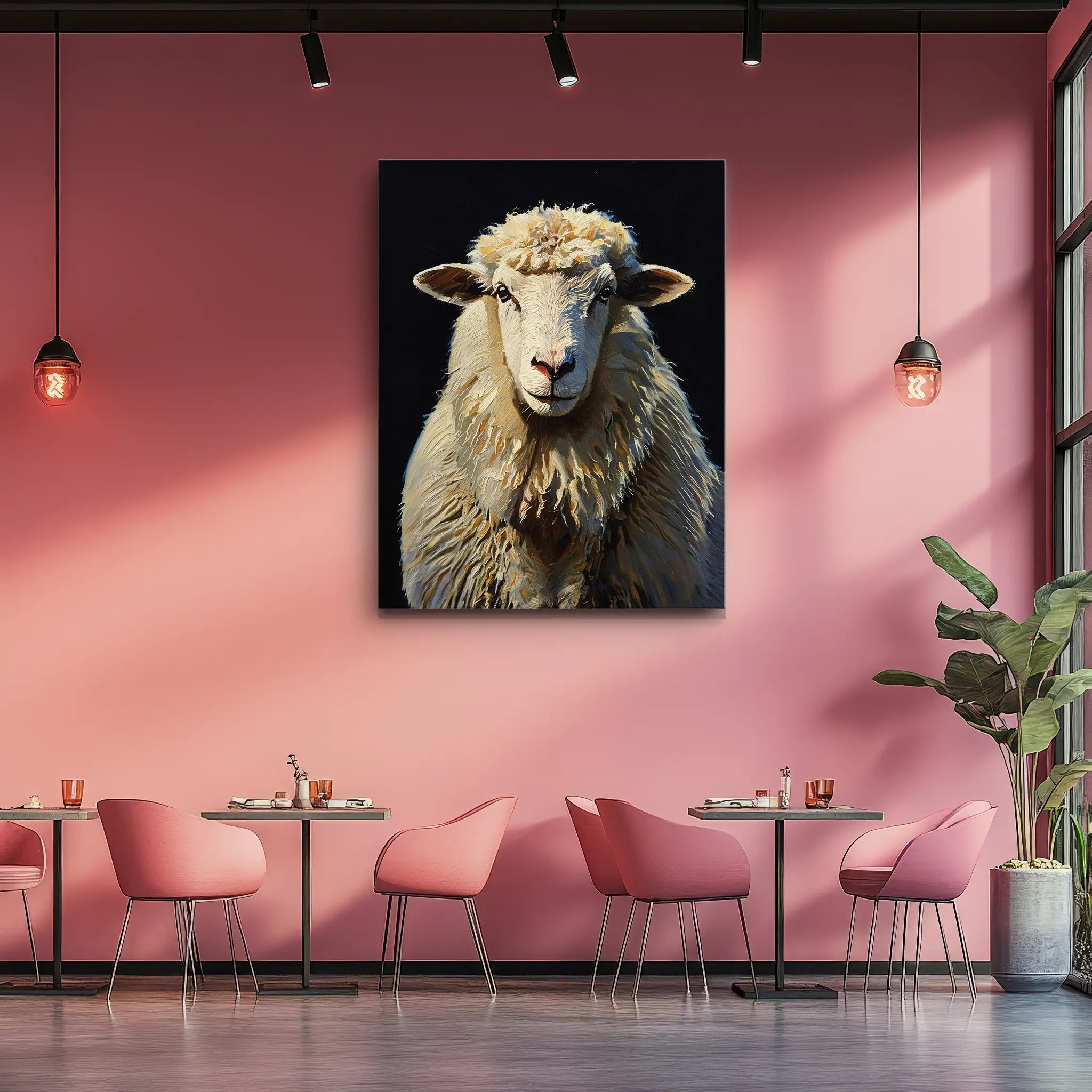 Fluffy White Sheep Giclée Print 456025 Visual Wall Art AR3:4V-AR4:5V Giclée Print