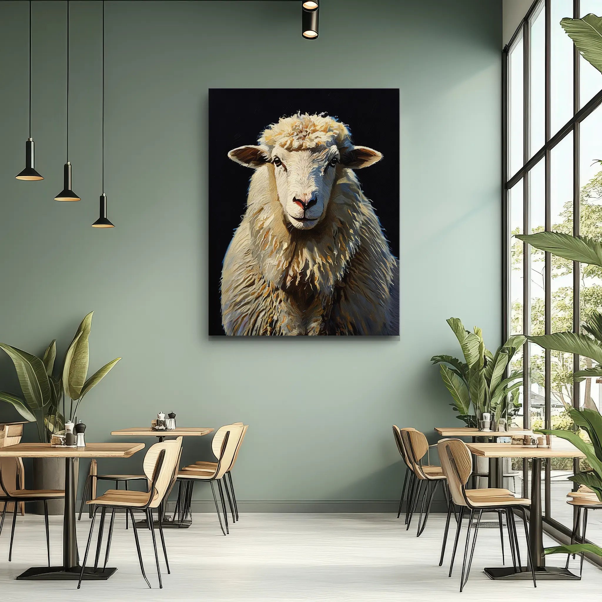 Fluffy White Sheep Giclée Print 456025 Visual Wall Art AR3:4V-AR4:5V Giclée Print