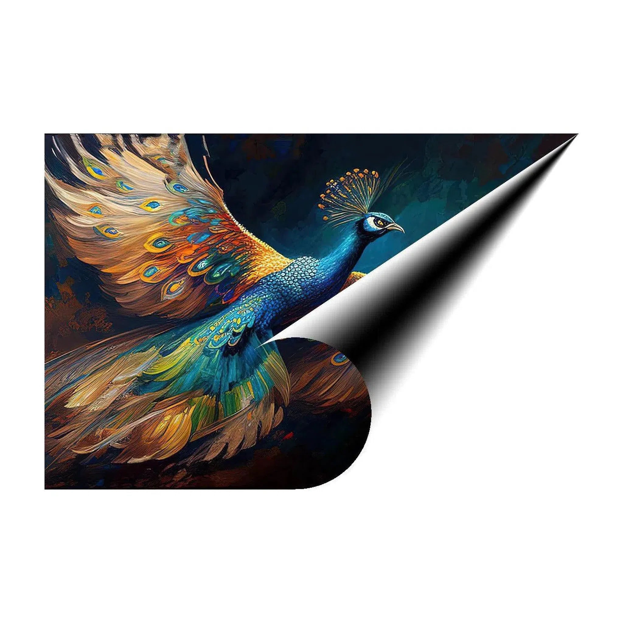 Flying Indian Peafowl, Peacock, Bird Art Print 32809 Giclée Fine Art Matte Paper Print Visual Wall Art