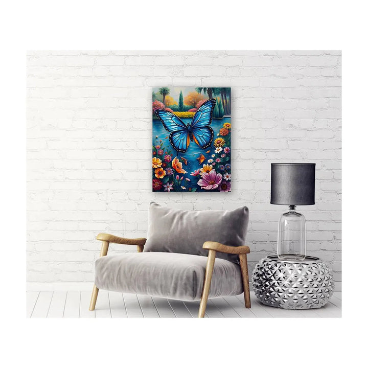 Flying Morpho Blue Butterfly, Insect Art Print 34213 Visual Wall Art