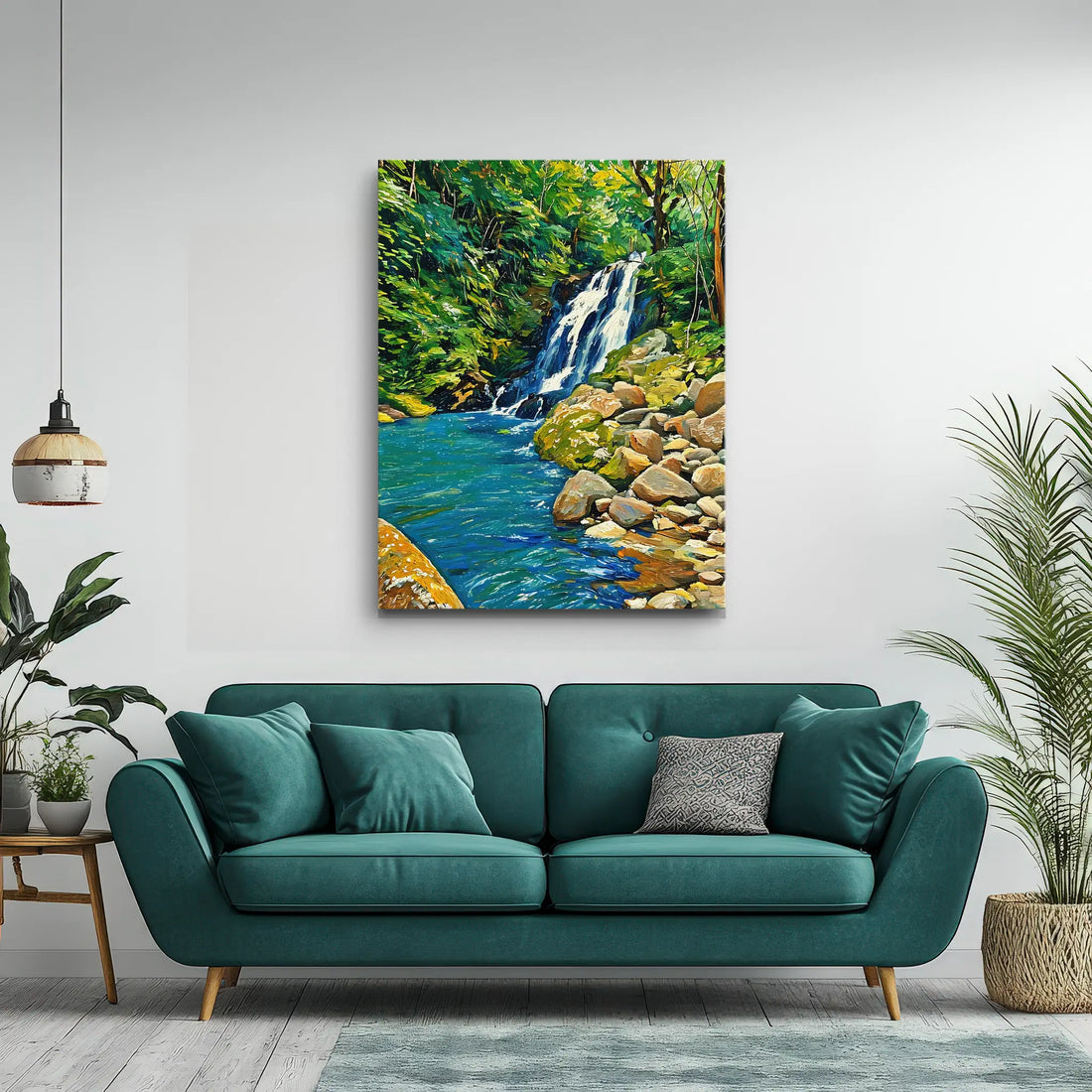 Forest Waterfall and River Giclée Print 455001 Visual Wall Art AR3:4V-AR4:5V Giclée Print