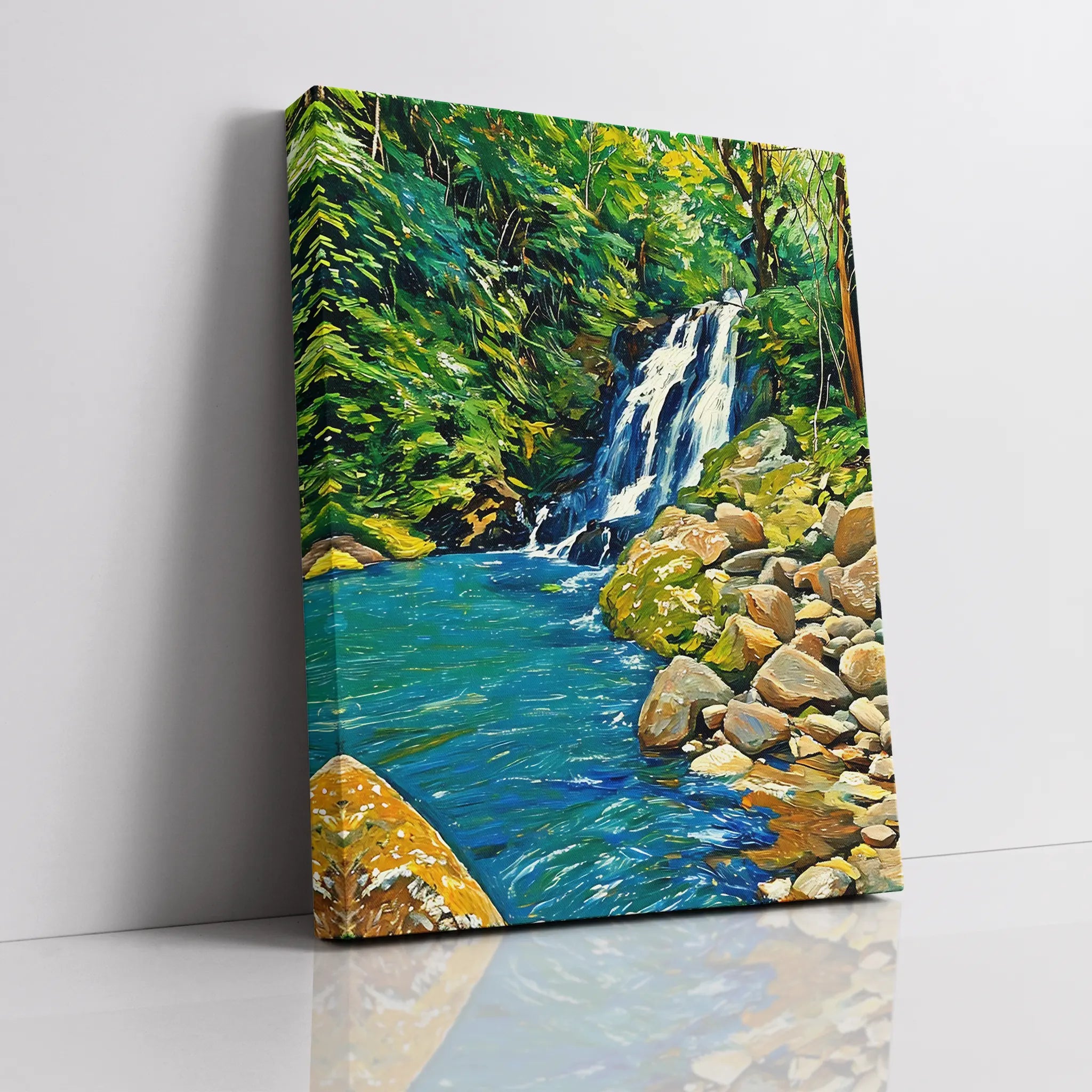 Forest Waterfall and River Giclée Print 455001 Visual Wall Art AR3:4V-AR4:5V Giclée Print