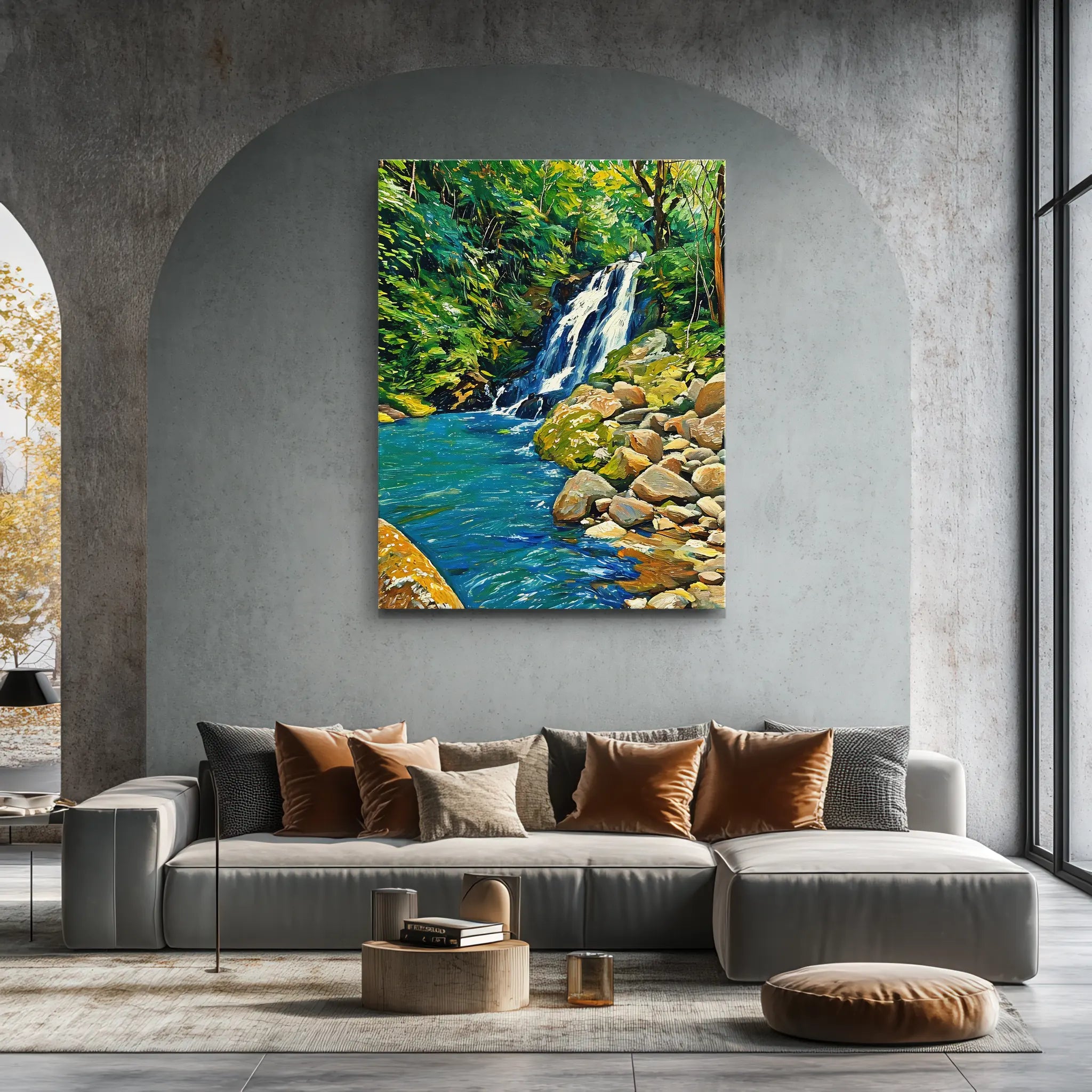 Forest Waterfall and River Giclée Print 455001 Visual Wall Art AR3:4V-AR4:5V Giclée Print