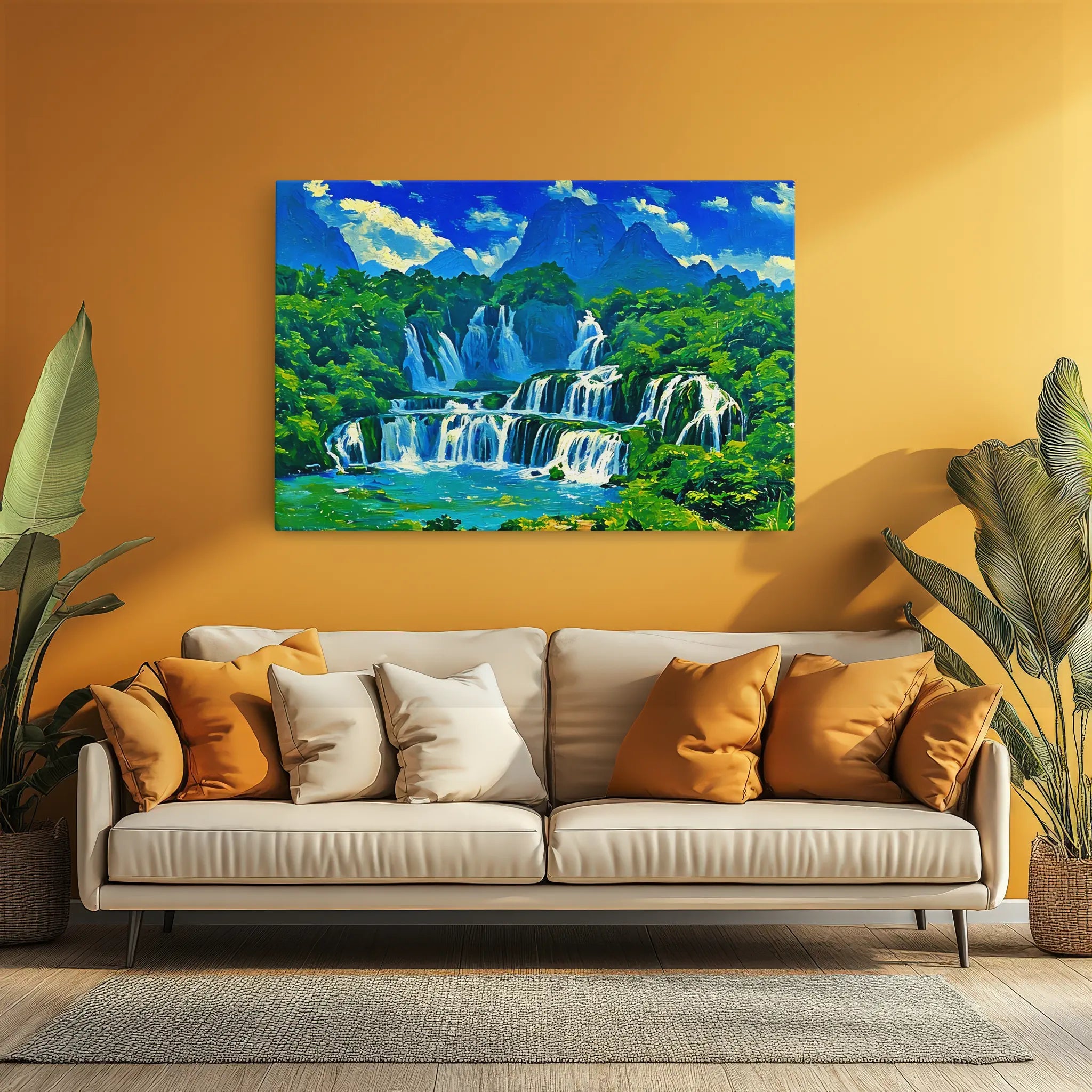 Forest Waterfall and Turquoise Pool Giclée Print 323017 Visual Wall Art AR3:2H Giclée Print