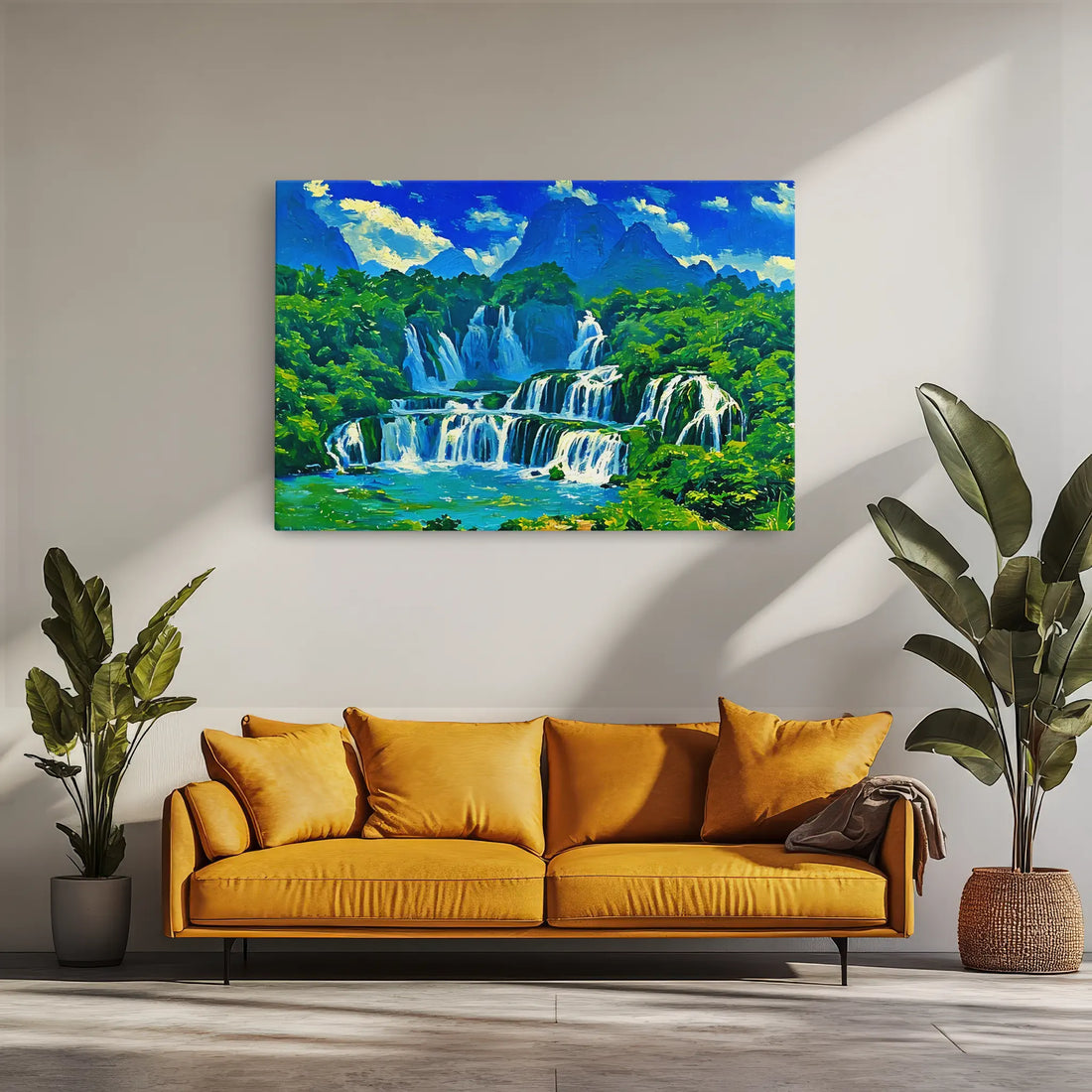Forest Waterfall and Turquoise Pool Giclée Print 323017 Visual Wall Art AR3:2H Giclée Print