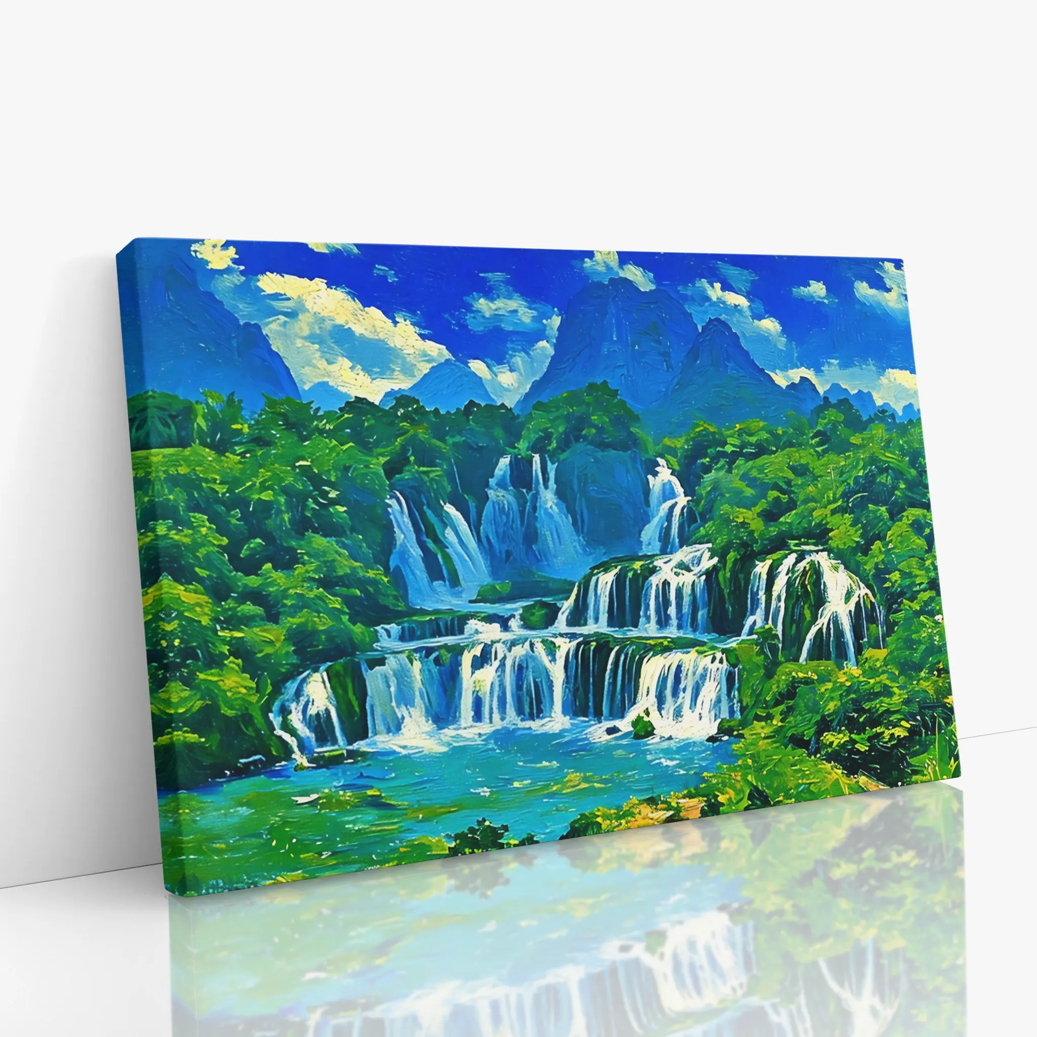 Forest Waterfall and Turquoise Pool Giclée Print 323017 Visual Wall Art AR3:2H Giclée Print