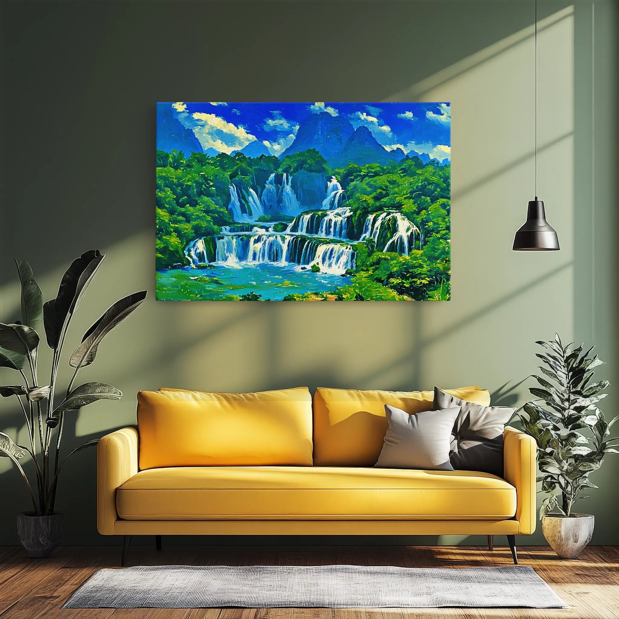 Forest Waterfall and Turquoise Pool Giclée Print 323017 Visual Wall Art AR3:2H Giclée Print