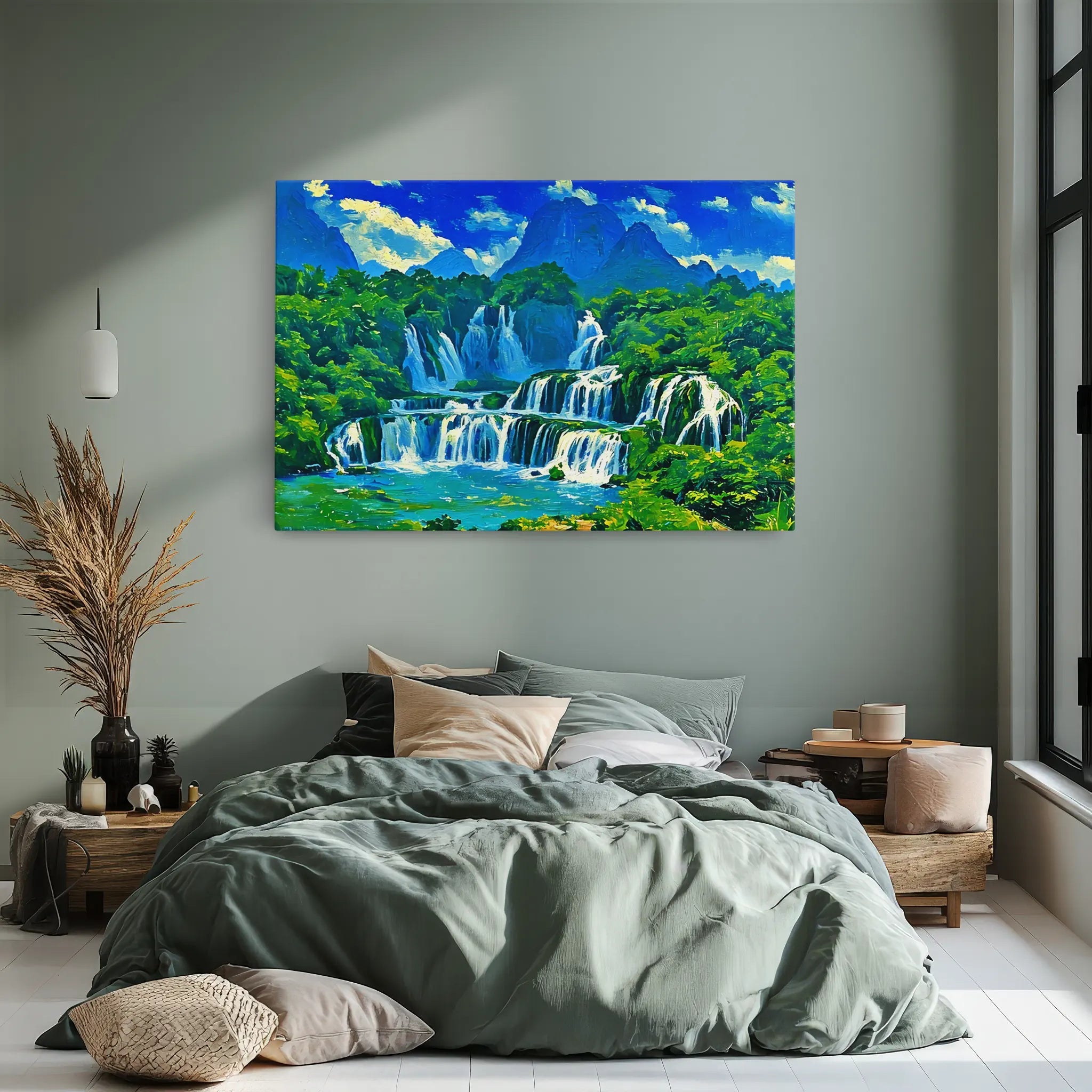 Forest Waterfall and Turquoise Pool Giclée Print 323017 Visual Wall Art AR3:2H Giclée Print