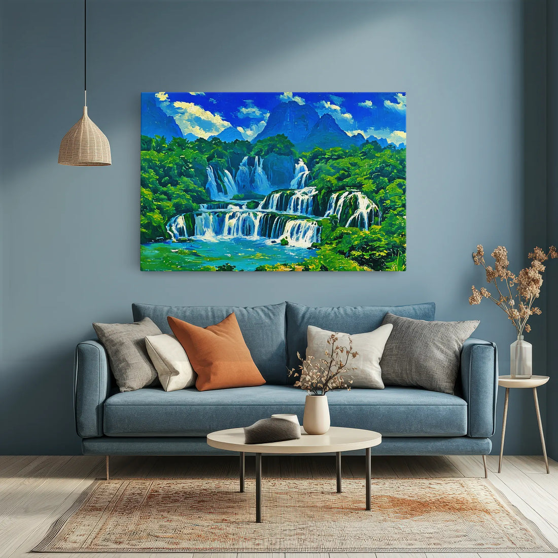 Forest Waterfall and Turquoise Pool Giclée Print 323017 Visual Wall Art AR3:2H Giclée Print
