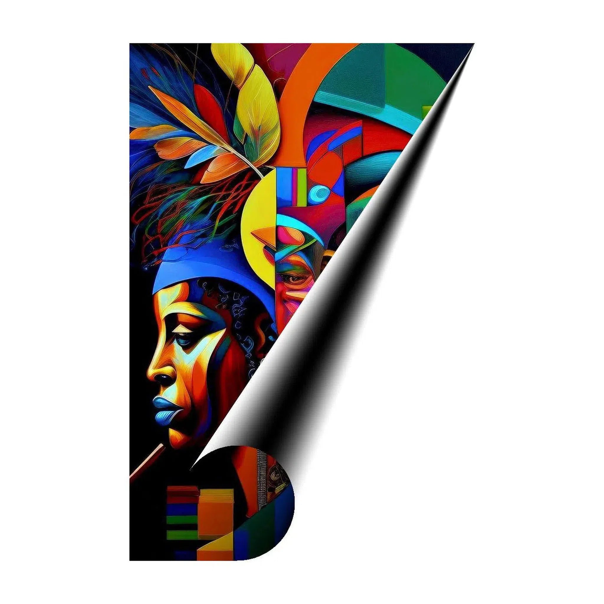 Friend Of Attraction, Ethnic Abstract Art Print 23154 Giclée Fine Art Matte Paper Print Visual Wall Art