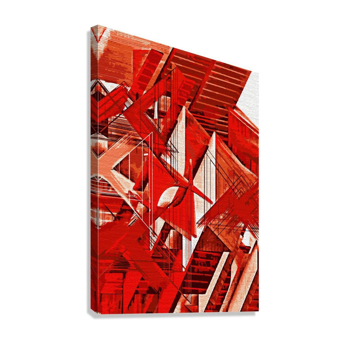 Futuristic Structures Abstract Art Print 23119 Giclée Stretched Canvas Print Visual Wall Art