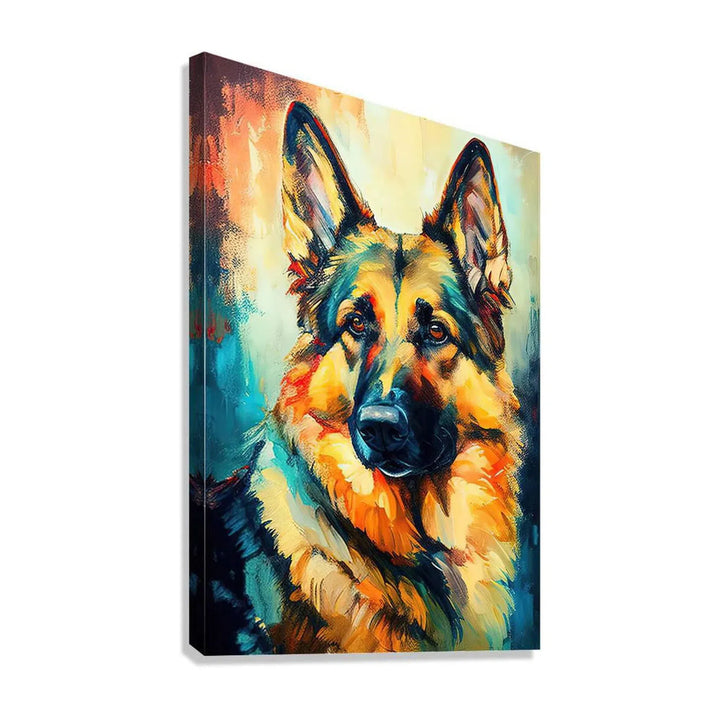 German Shepherd Dog, Pet Portrait Print 23503 Giclée Stretched Canvas Print Visual Wall Art