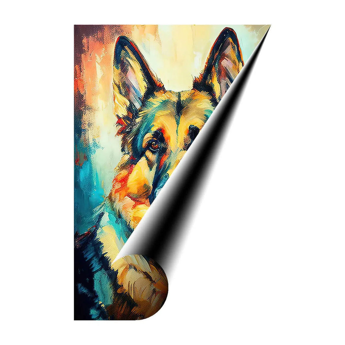 German Shepherd Dog, Pet Portrait Print 23503 Giclée Rolled Canvas Print Visual Wall Art