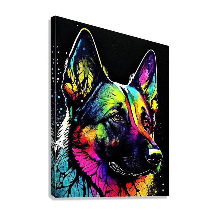 German Shepherd Dog, Pet Portrait Print 34103 Giclée Stretched Canvas Print Visual Wall Art