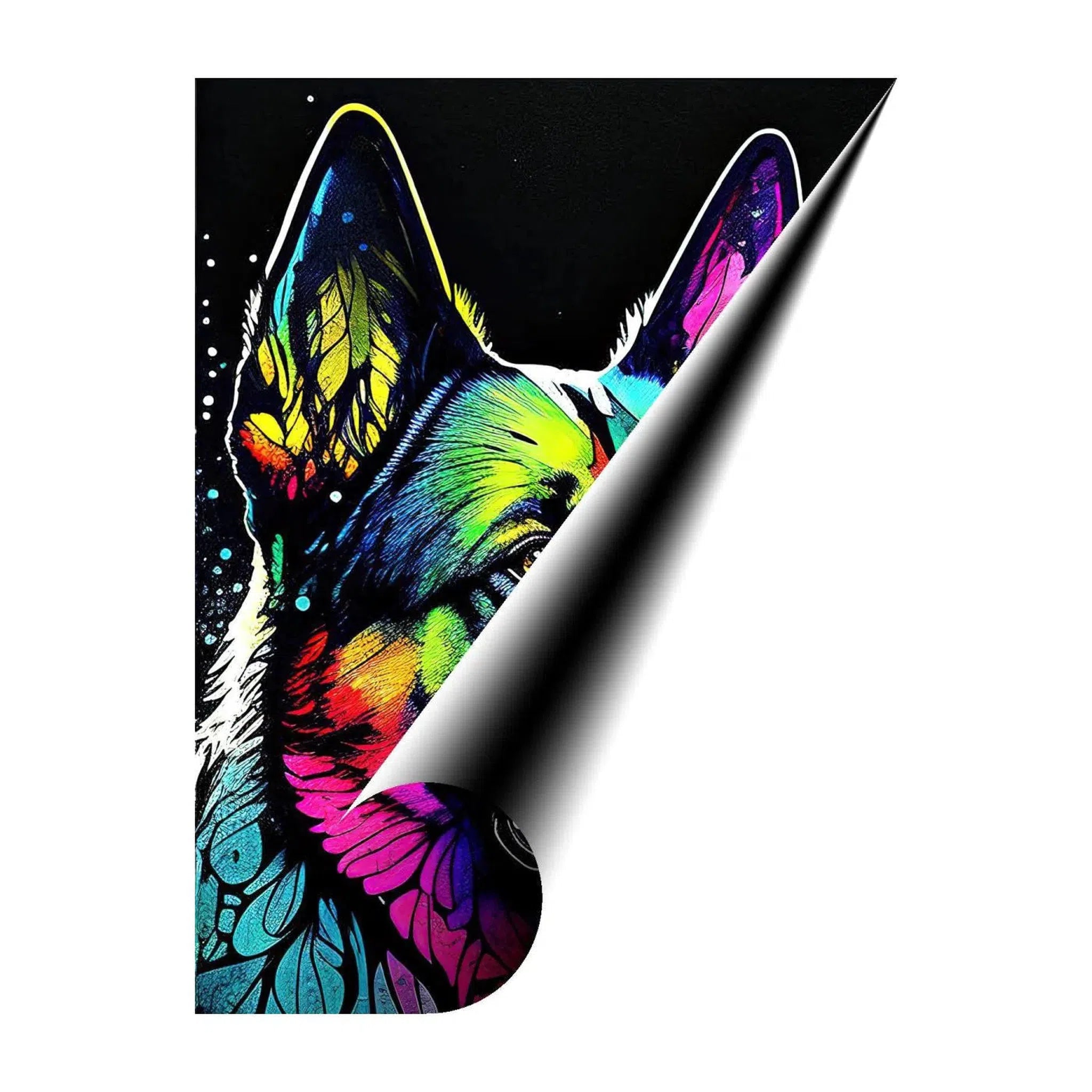 German Shepherd Dog, Pet Portrait Print 34103 Giclée Fine Art Matte Paper Print Visual Wall Art