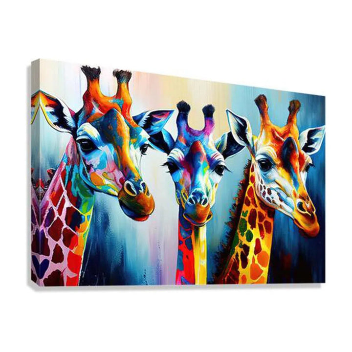 Giraffes Tower Portrait, Animal Art Print 32100 Giclée Stretched Canvas Print Visual Wall Art