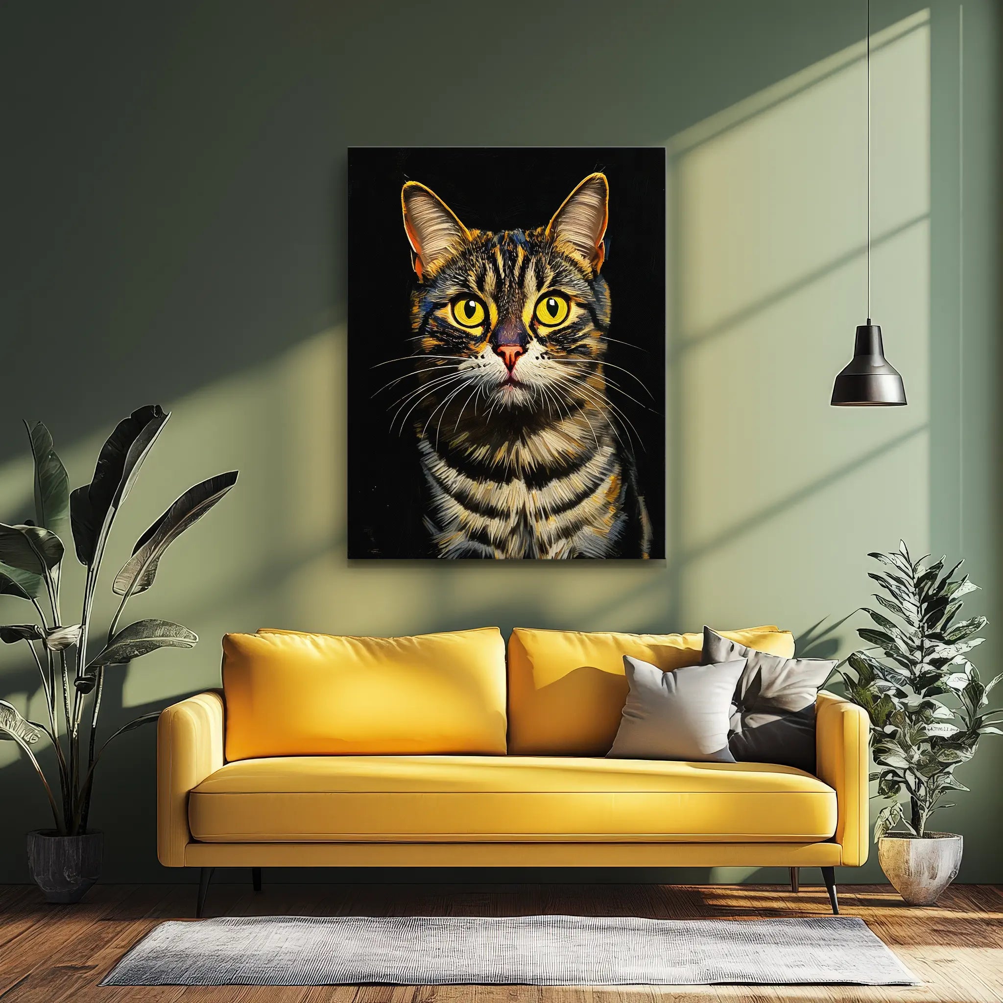Golden-Eyed Tabby Cat Giclée Print 456027 Visual Wall Art AR3:4V-AR4:5V Giclée Print