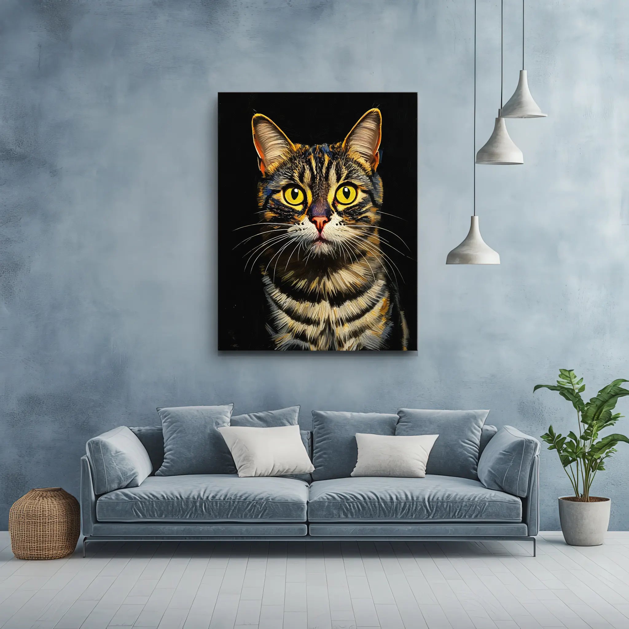 Golden-Eyed Tabby Cat Giclée Print 456027 Visual Wall Art AR3:4V-AR4:5V Giclée Print