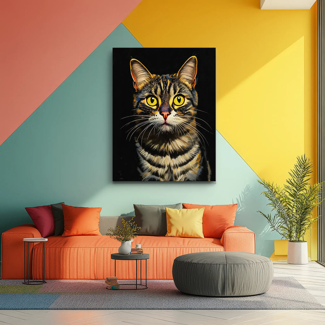 Golden-Eyed Tabby Cat Giclée Print 456027 Visual Wall Art AR3:4V-AR4:5V Giclée Print