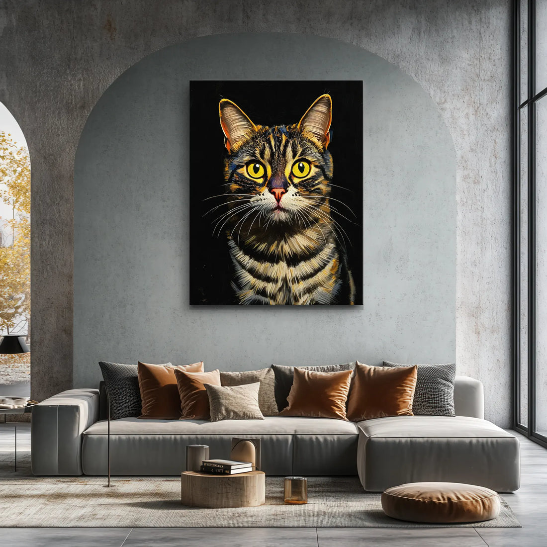 Golden-Eyed Tabby Cat Giclée Print 456027 Visual Wall Art AR3:4V-AR4:5V Giclée Print