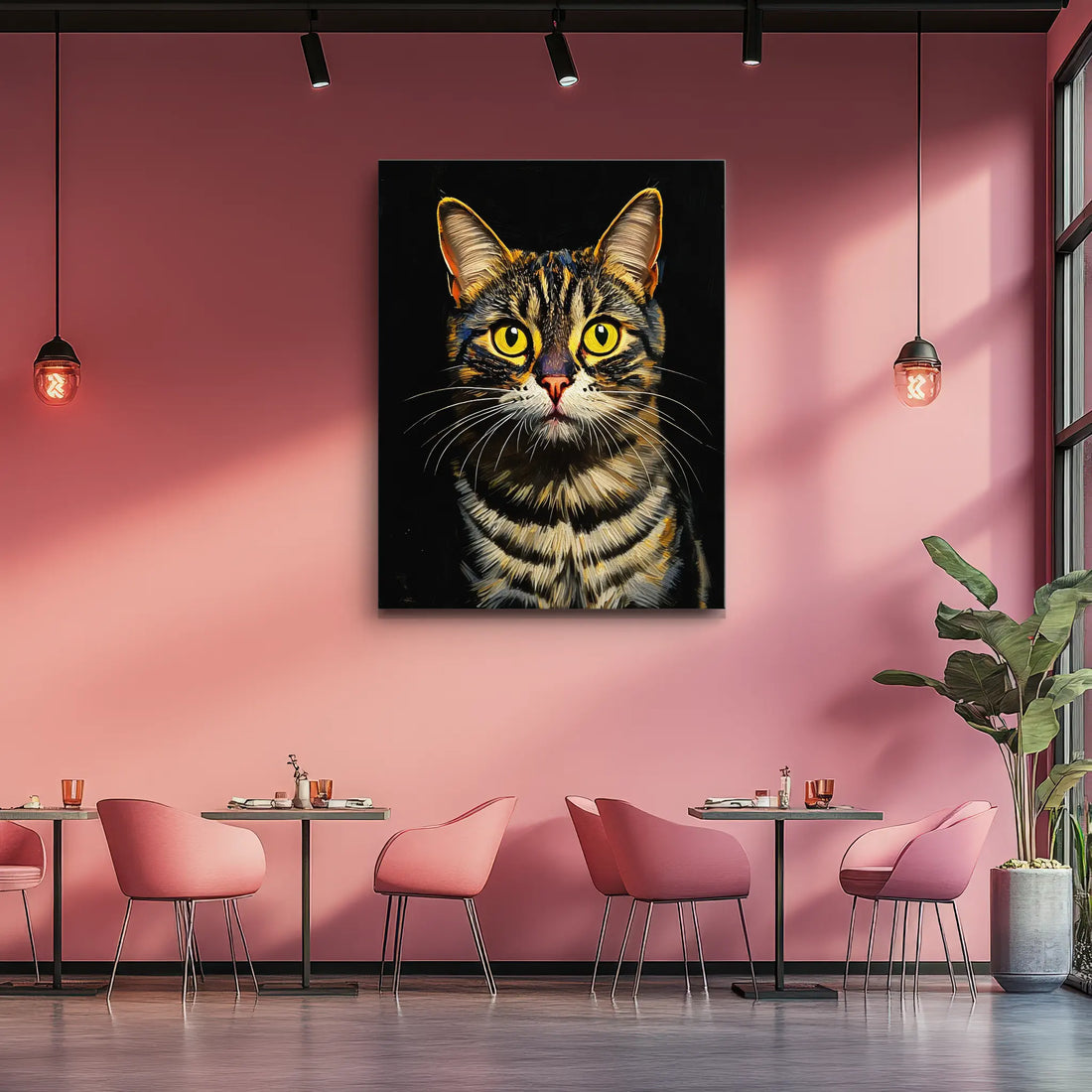 Golden-Eyed Tabby Cat Giclée Print 456027 Visual Wall Art AR3:4V-AR4:5V Giclée Print