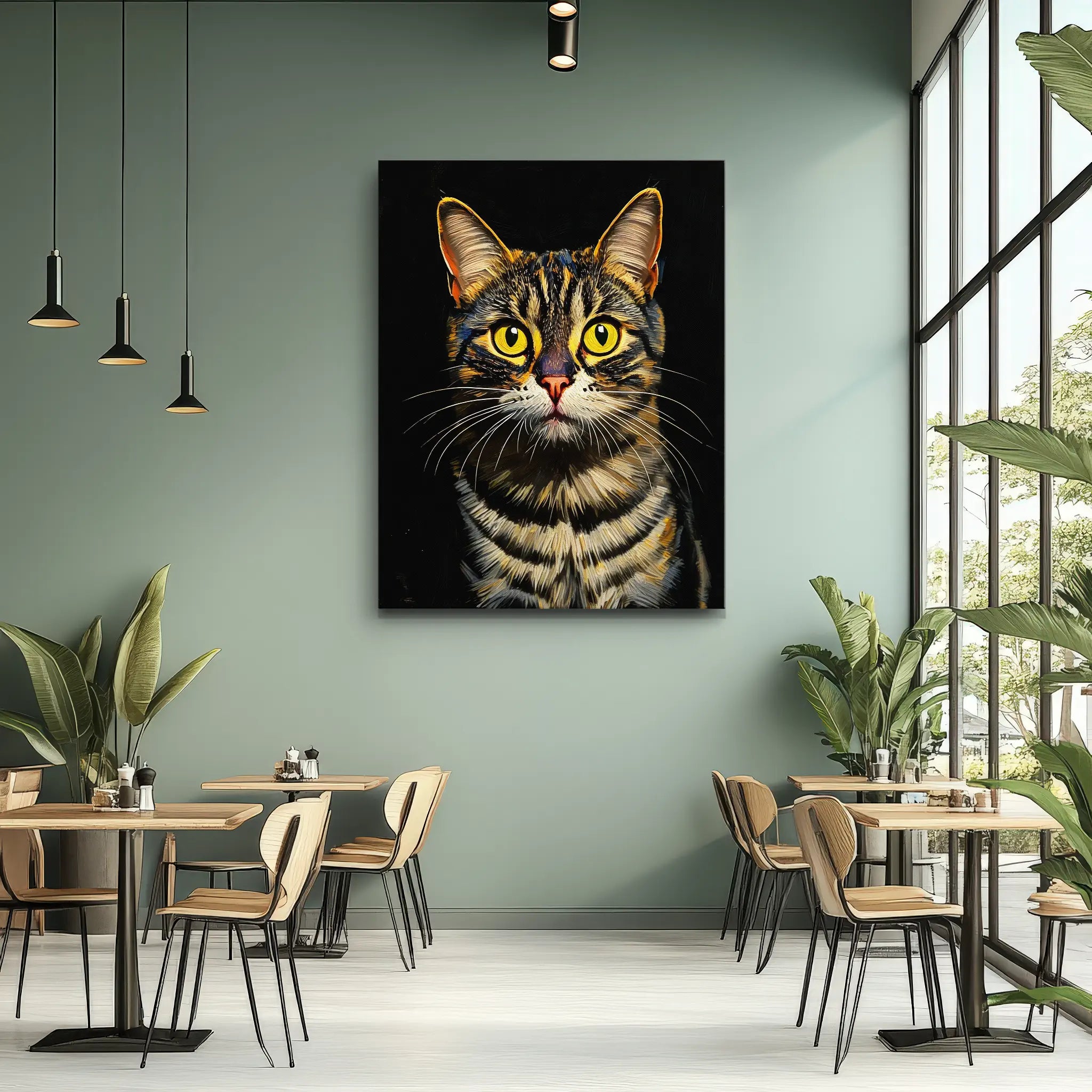 Golden-Eyed Tabby Cat Giclée Print 456027 Visual Wall Art AR3:4V-AR4:5V Giclée Print