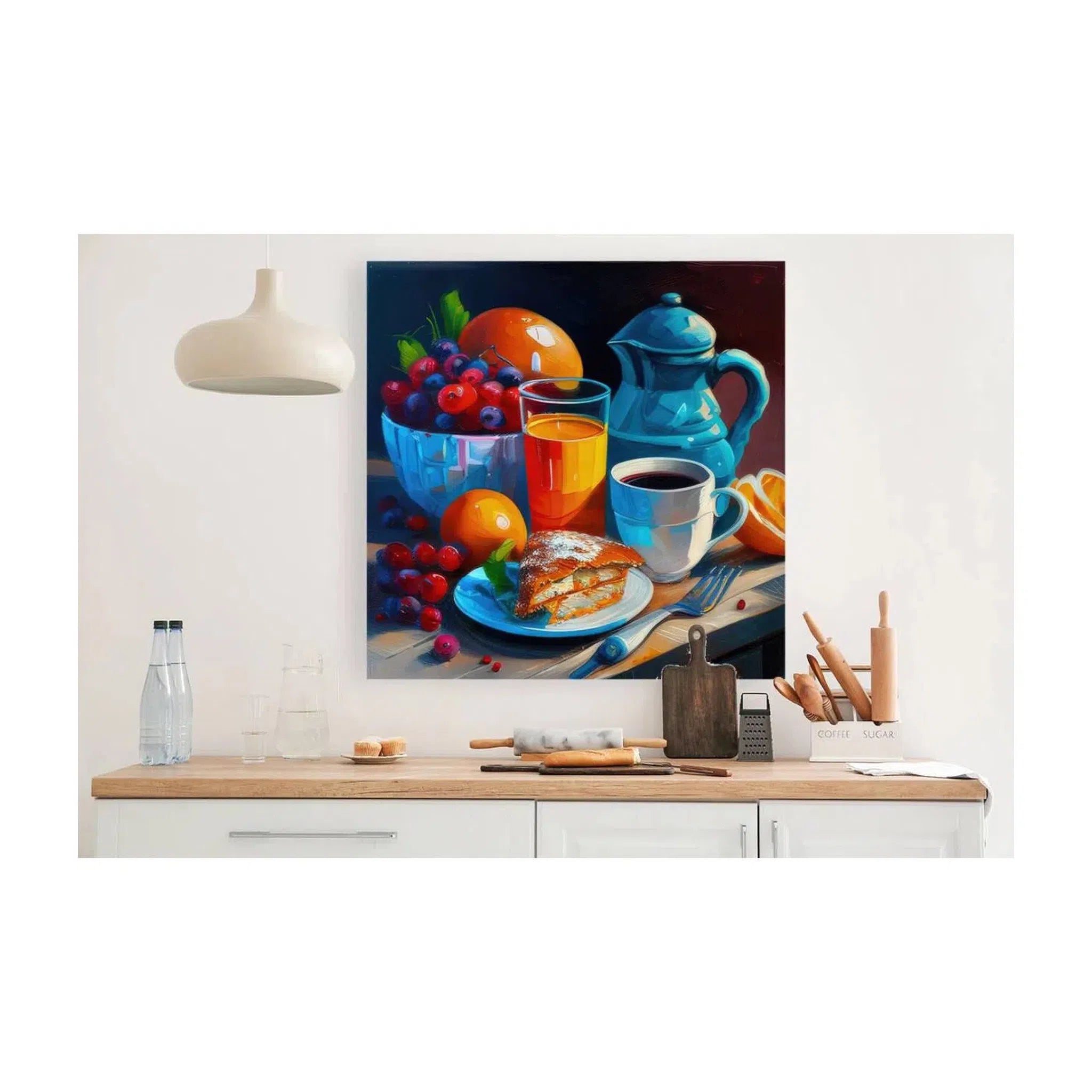 Grape Orange Breakfast Food, Still Life Art Print 11704 Visual Wall Art