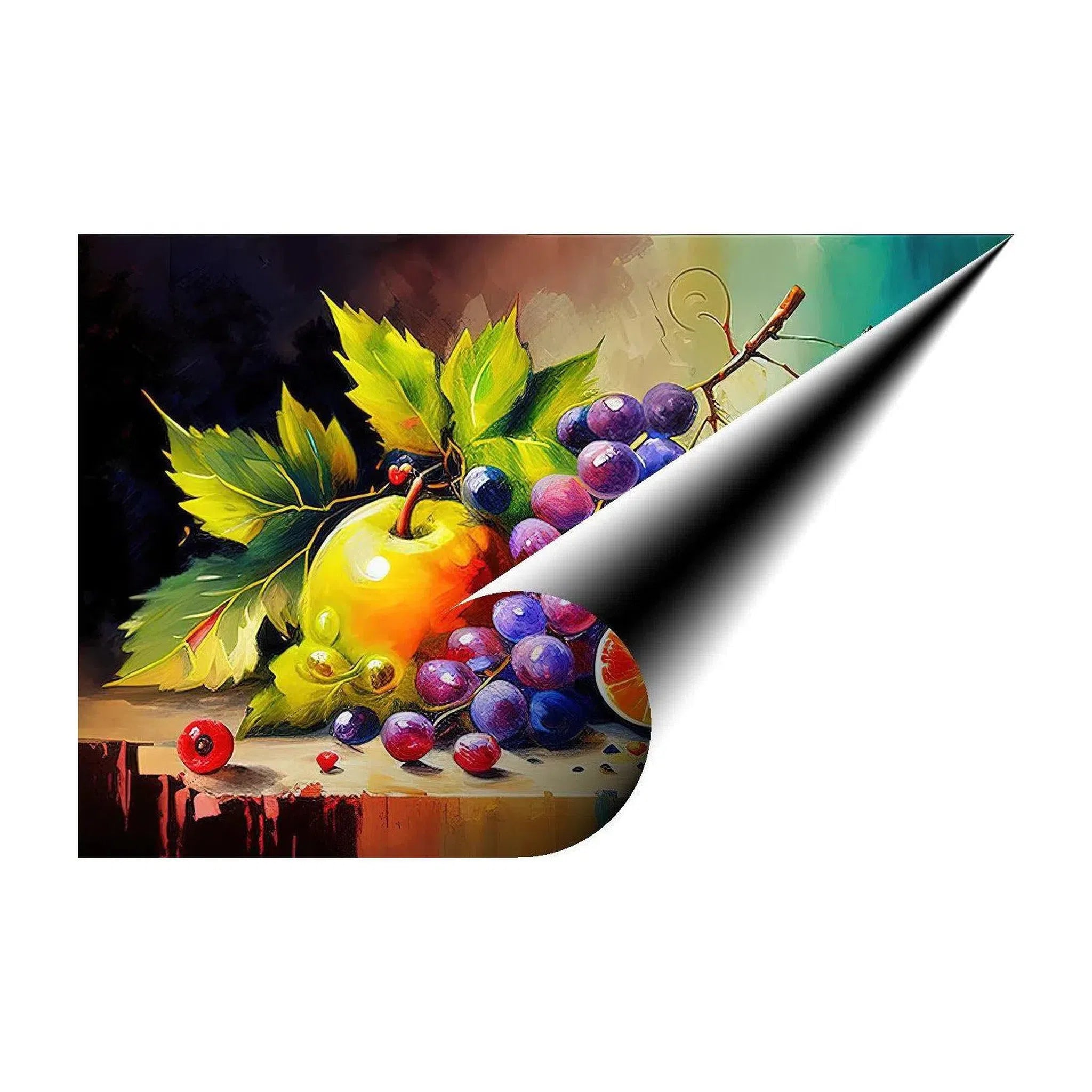 Grape Vine With Two Apples,Still Life Nature Art Print 32601 Giclée Fine Art Matte Paper Print Visual Wall Art