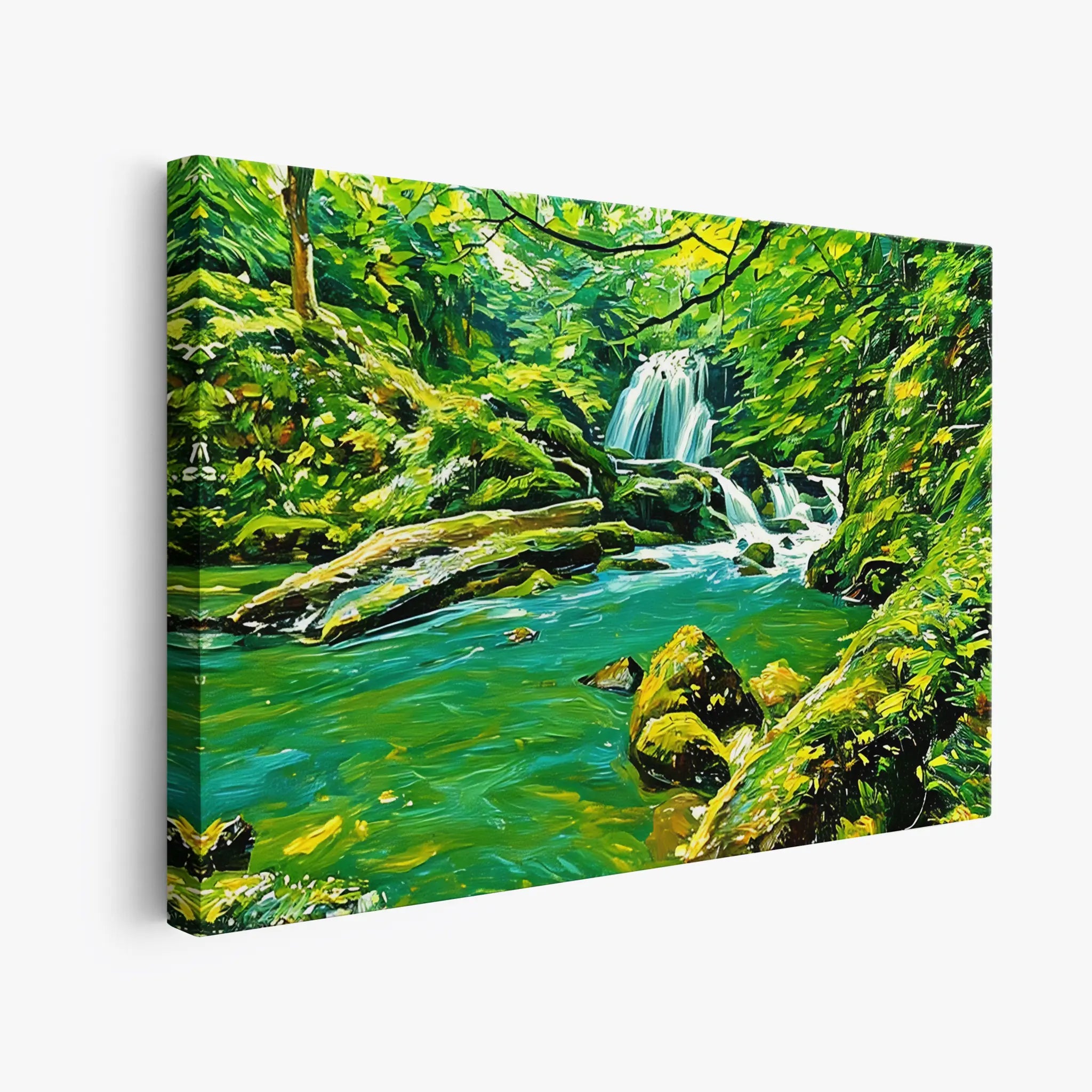 Green Forest Stream with Waterfall Giclée Print 323018 Visual Wall Art AR3:2H Giclée Print