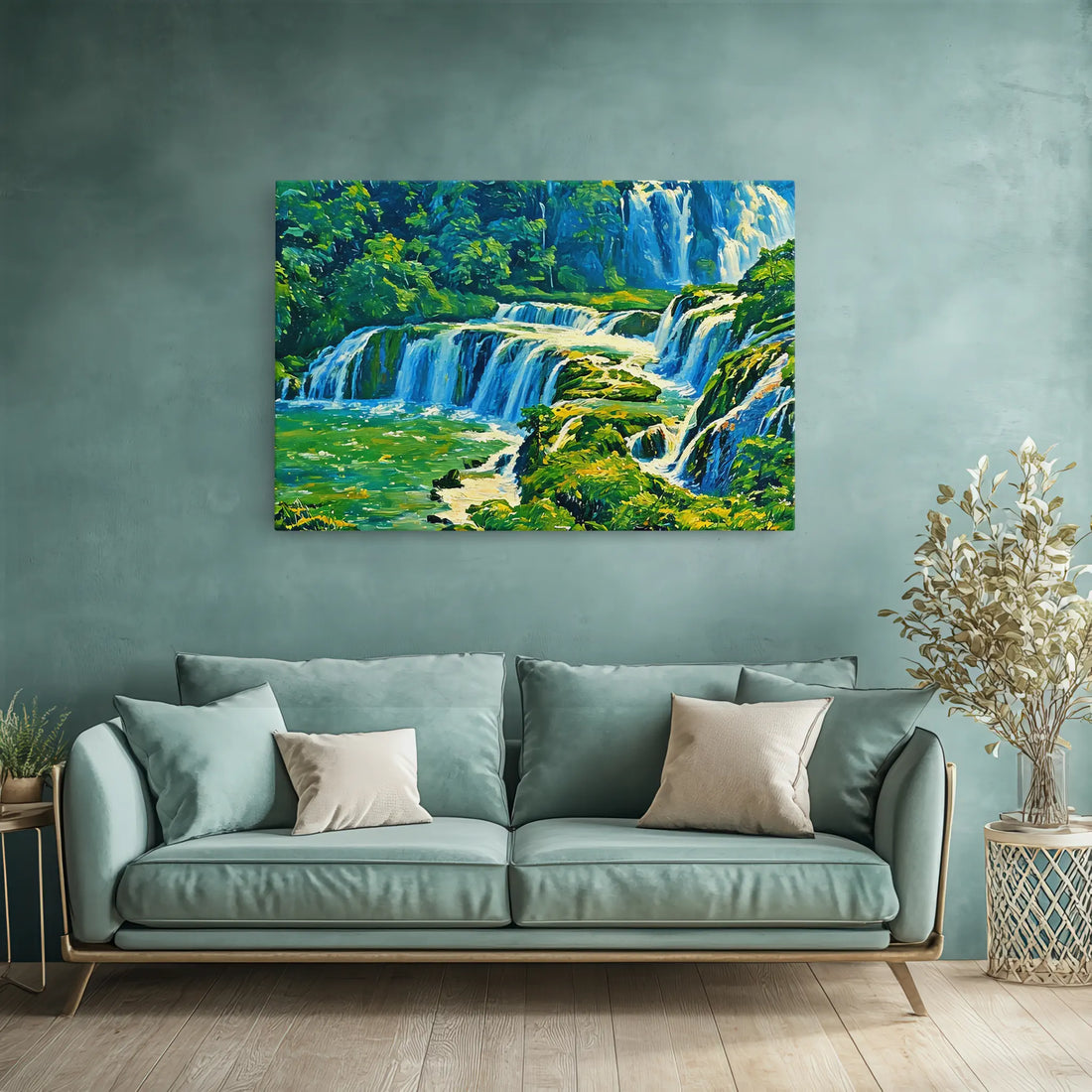 Green Jungle Waterfalls Giclée Print 323020 Visual Wall Art AR3:2H Giclée Print