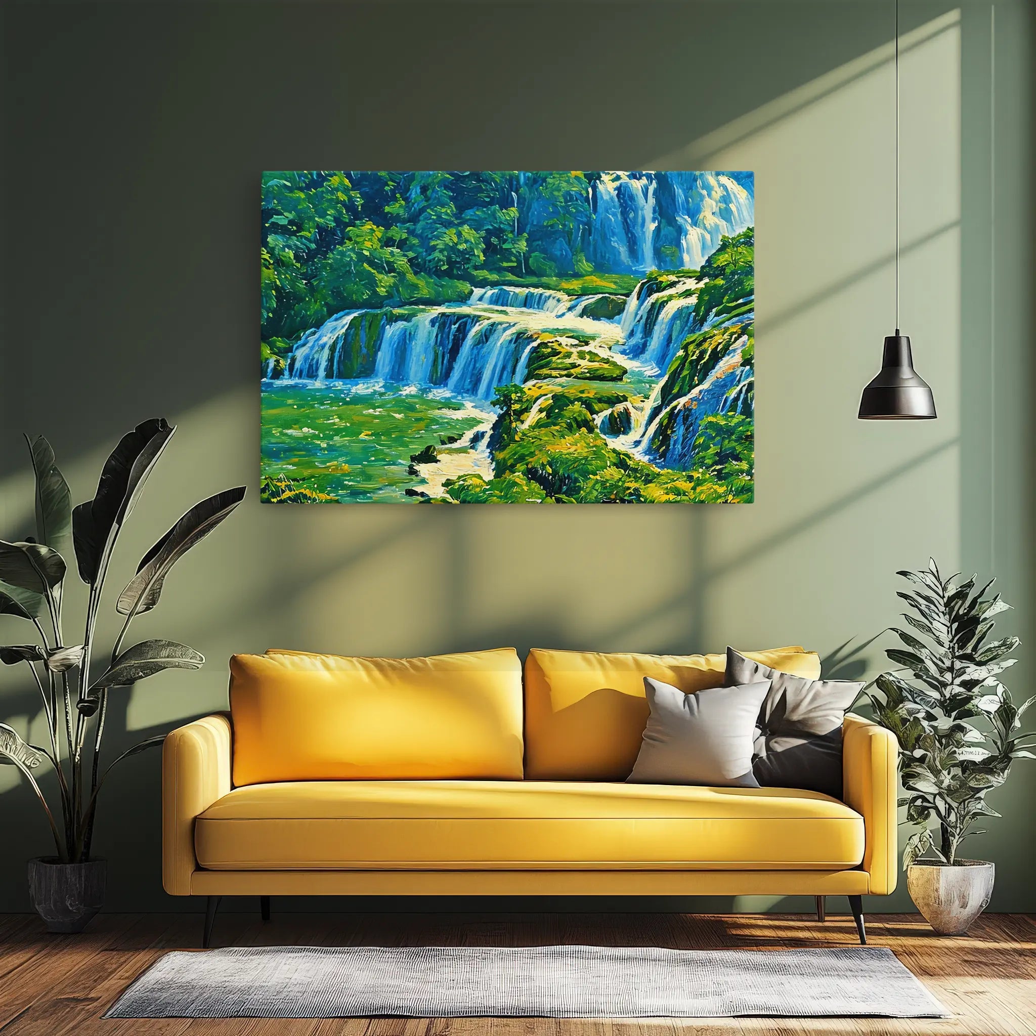 Green Jungle Waterfalls Giclée Print 323020 Visual Wall Art AR3:2H Giclée Print