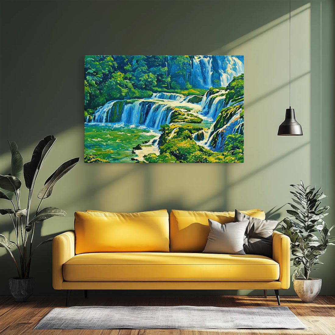 Green Jungle Waterfalls Giclée Print 323020 Visual Wall Art AR3:2H Giclée Print