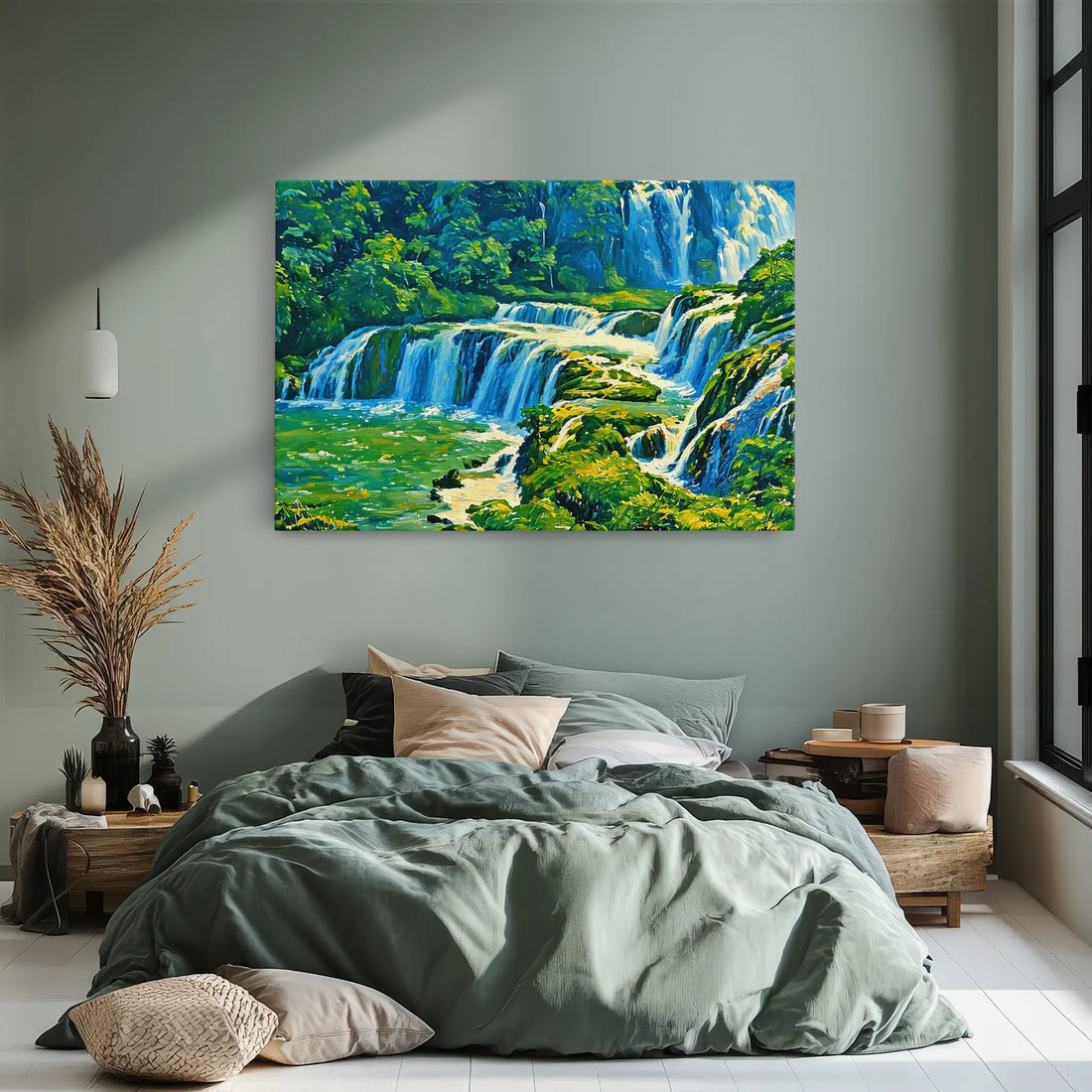Green Jungle Waterfalls Giclée Print 323020 Visual Wall Art AR3:2H Giclée Print