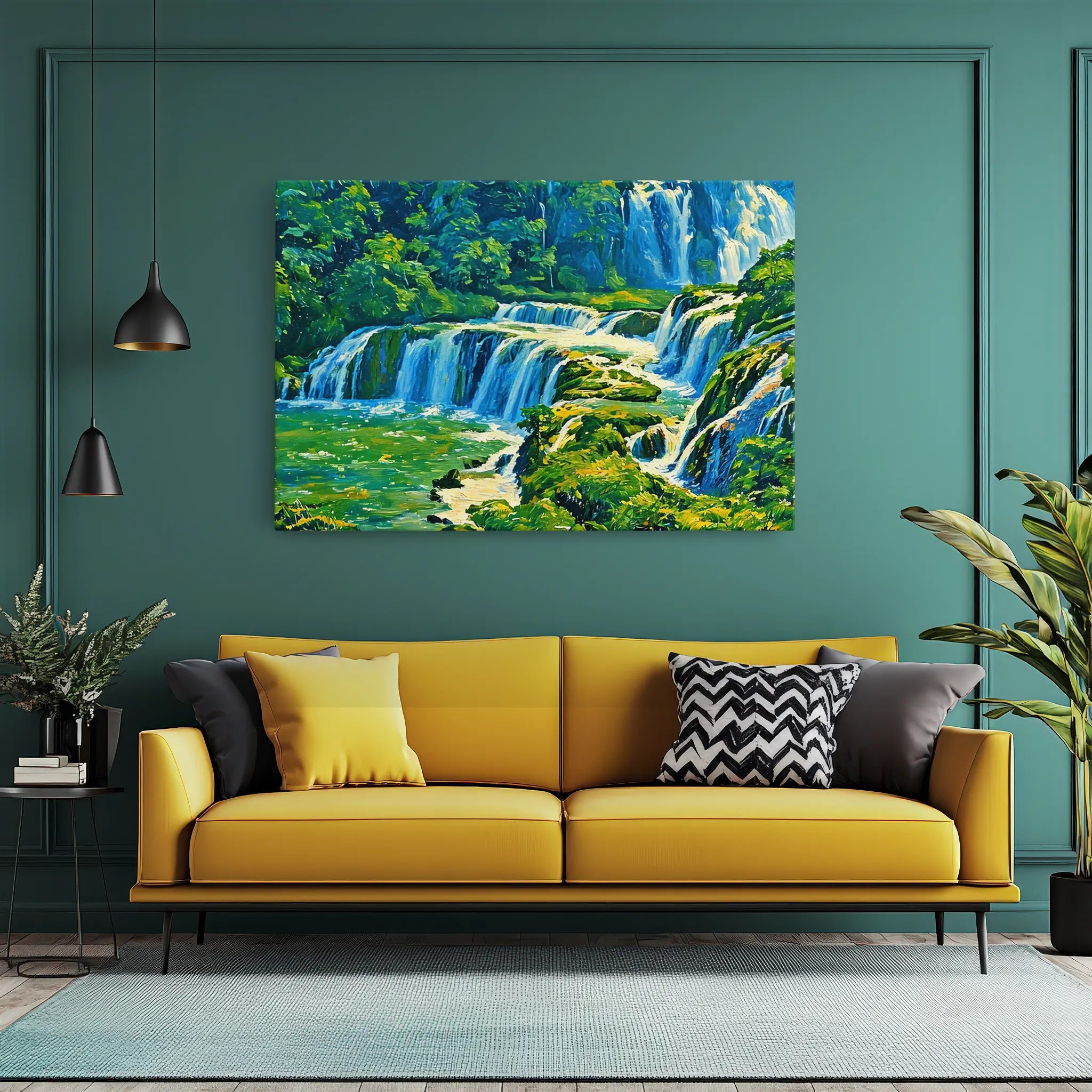 Green Jungle Waterfalls Giclée Print 323020 Visual Wall Art AR3:2H Giclée Print