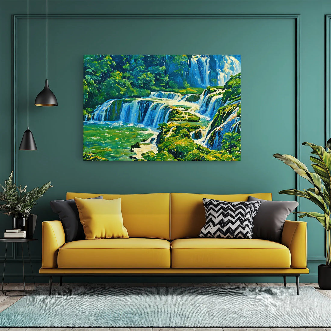 Green Jungle Waterfalls Giclée Print 323020 Visual Wall Art AR3:2H Giclée Print