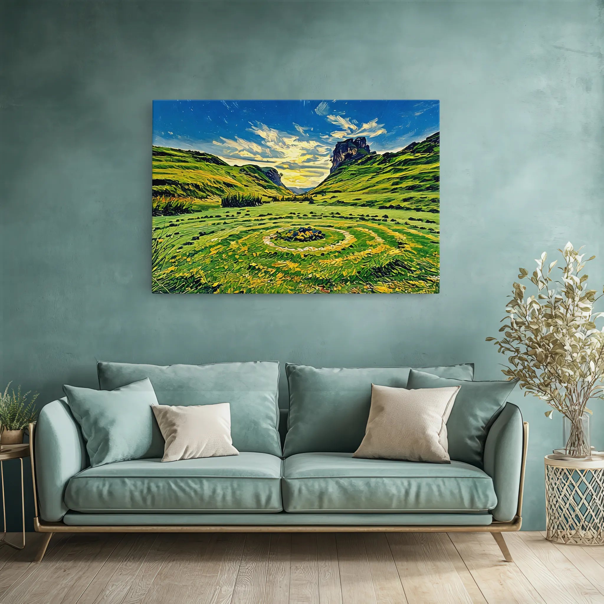 Green Valley with Stone Circle Giclée Print 323021 Visual Wall Art AR3:2H Giclée Print