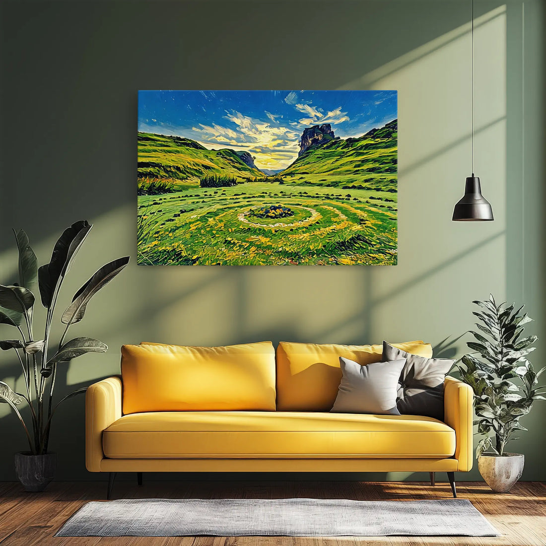 Green Valley with Stone Circle Giclée Print 323021 Visual Wall Art AR3:2H Giclée Print