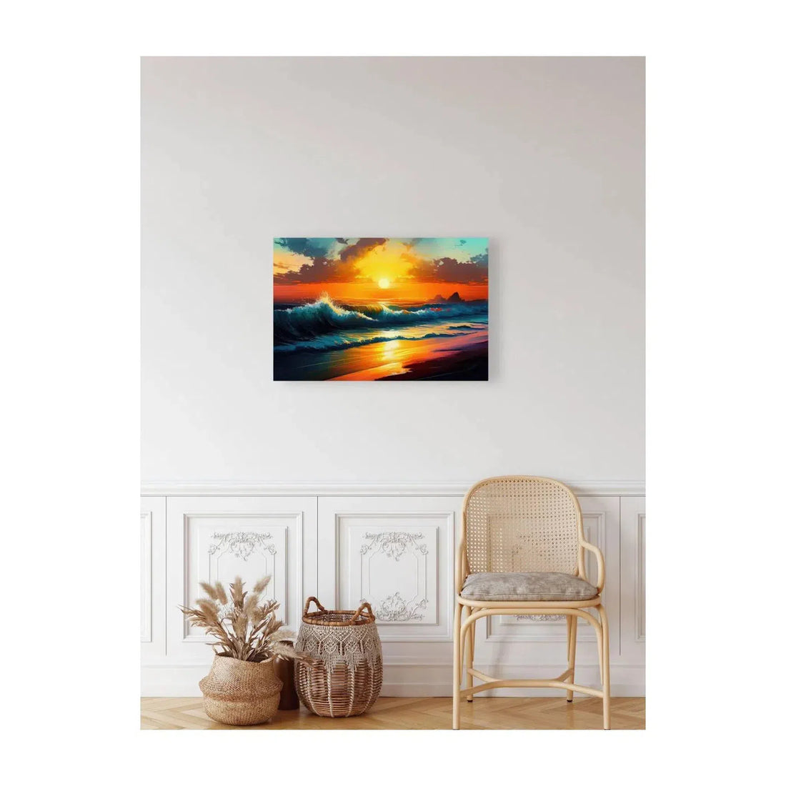 Ground Swell, Sea Waves Tidal Sunrise, Ocean Art Print 32503 Visual Wall Art