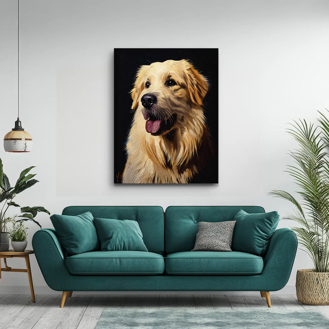 Happy Fluffy Retriever Giclée Print 456028 Visual Wall Art AR3:4V-AR4:5V Giclée Print