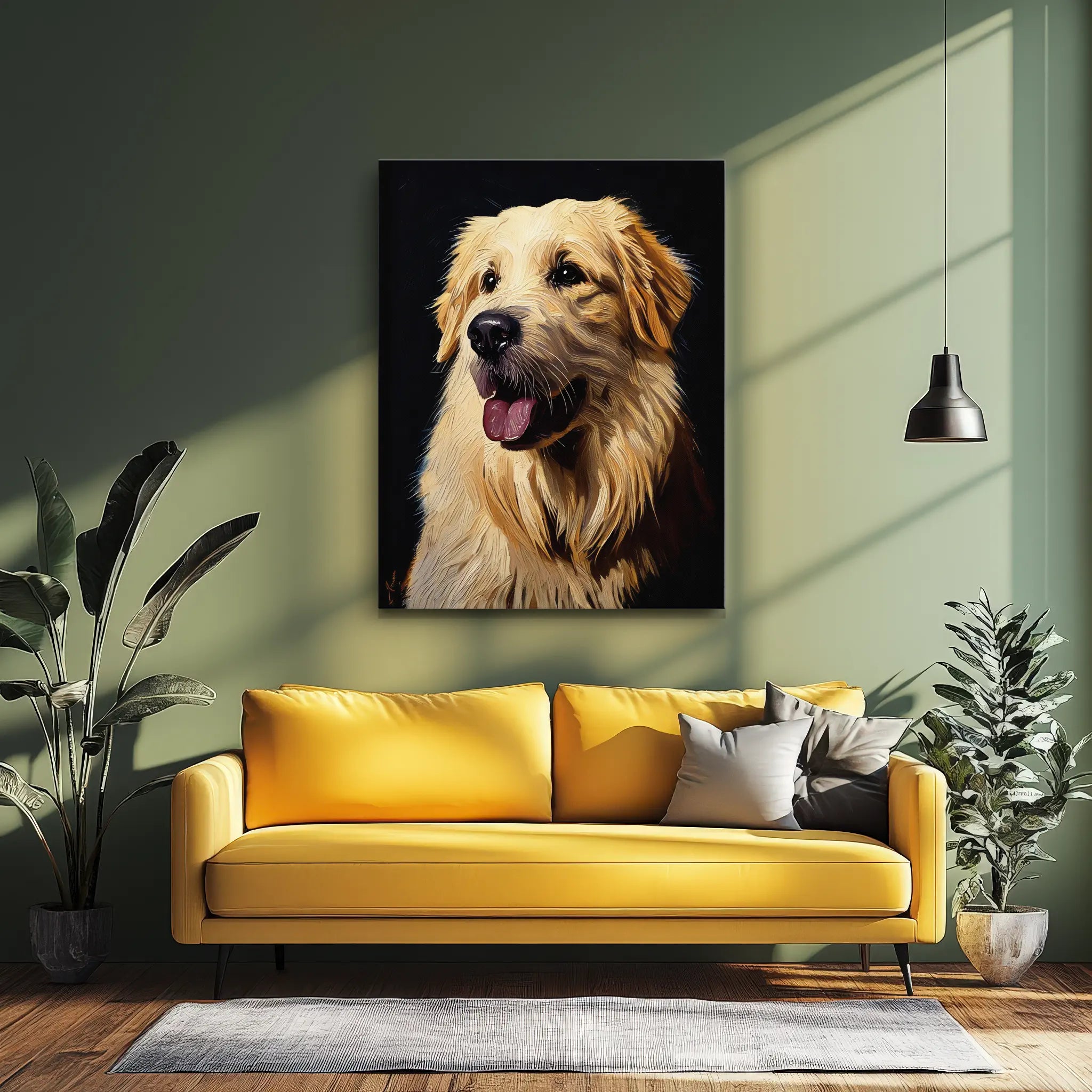 Happy Fluffy Retriever Giclée Print 456028 Visual Wall Art AR3:4V-AR4:5V Giclée Print