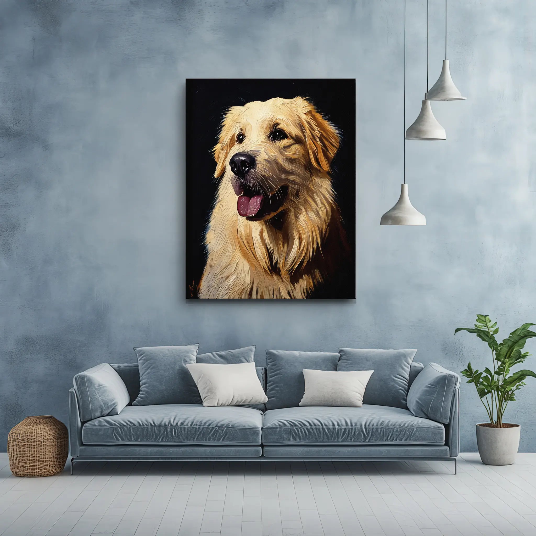 Happy Fluffy Retriever Giclée Print 456028 Visual Wall Art AR3:4V-AR4:5V Giclée Print